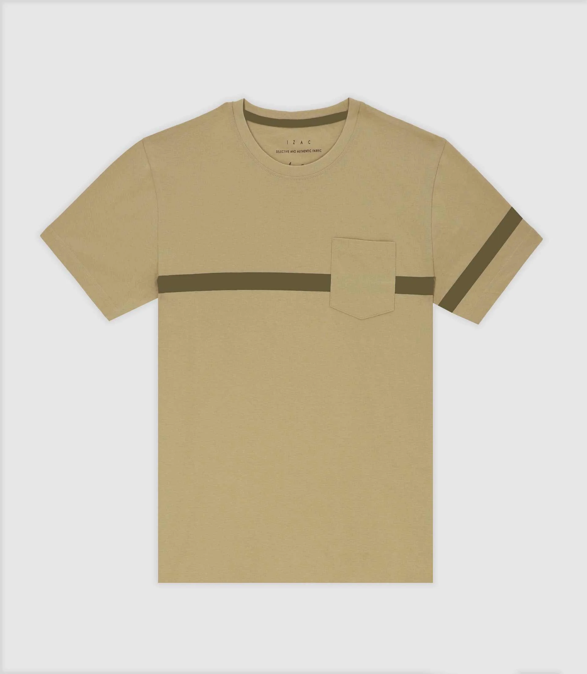 T-shirt avec bande kaki