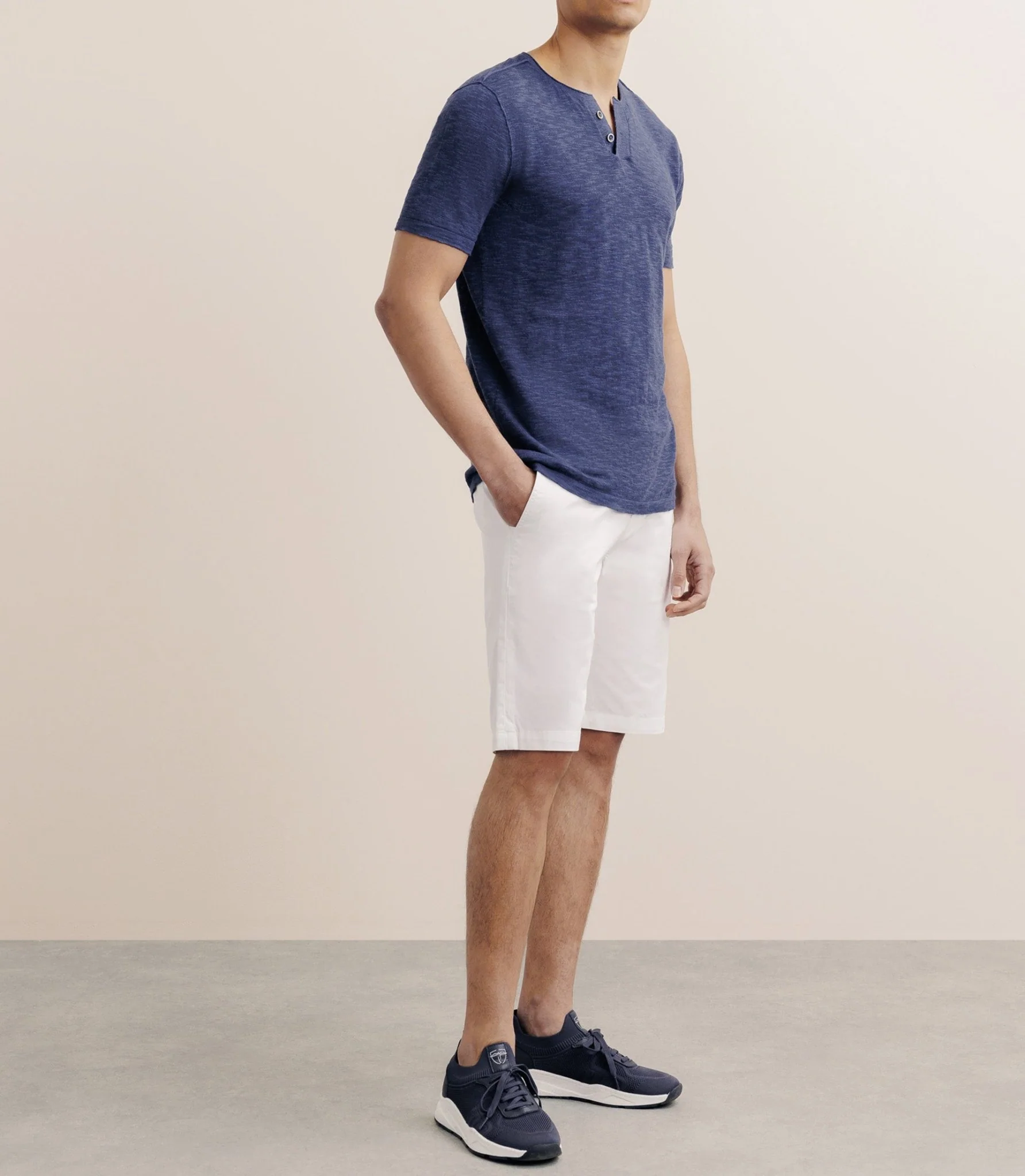 T-shirt boutonné marine - Image 3