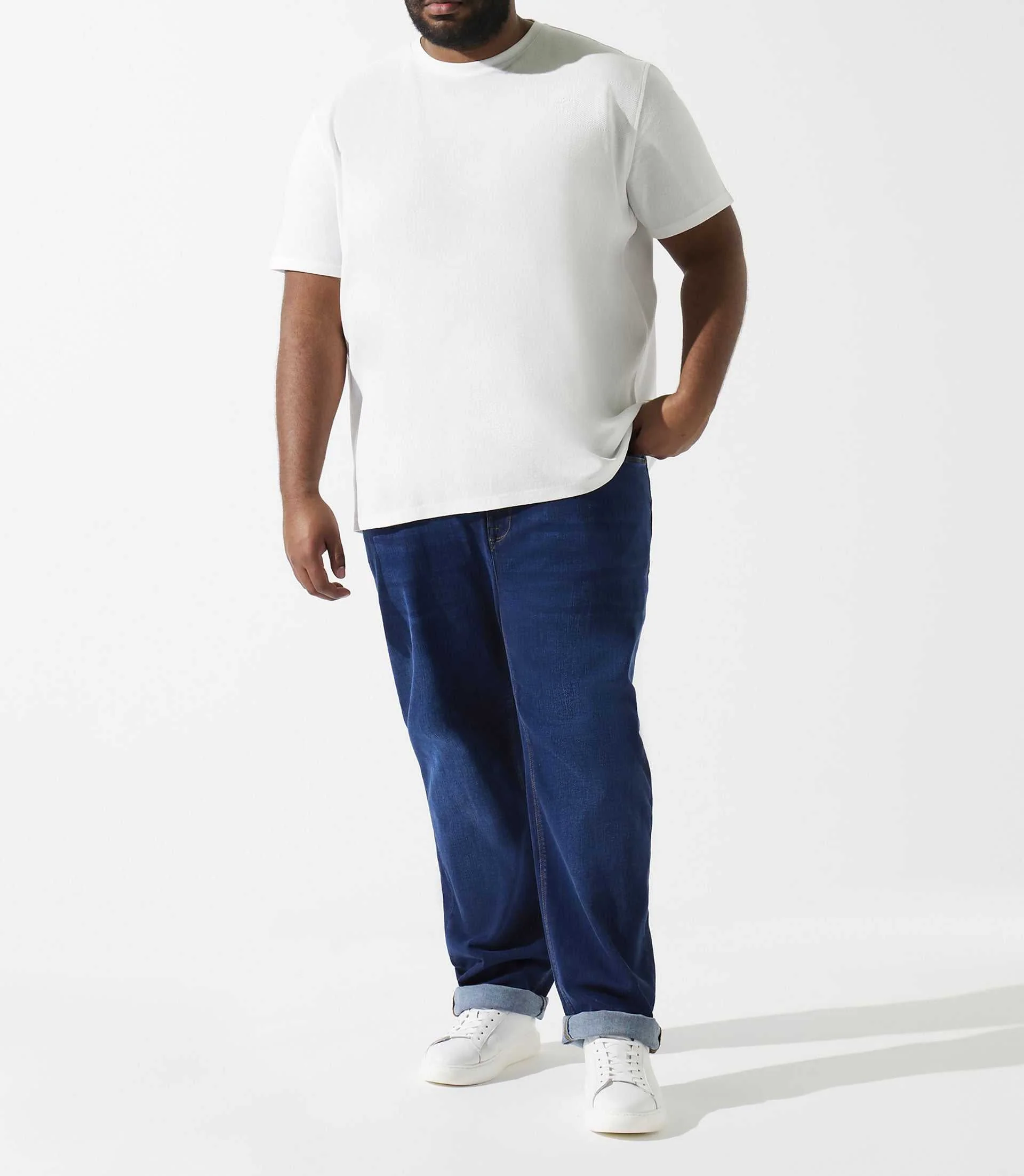 T-shirt uni avec logo brodé écru GIOVANYBT
