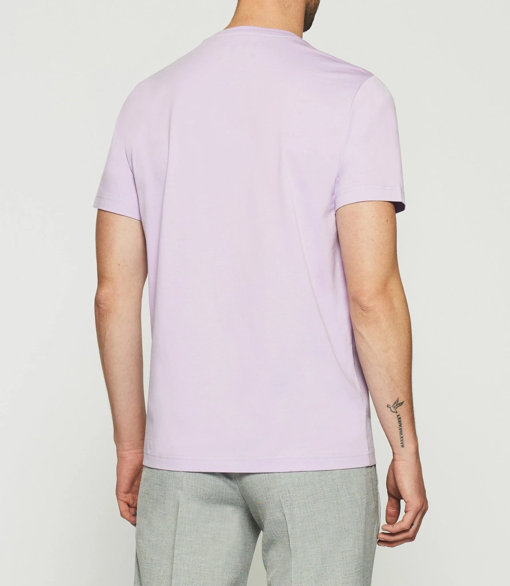 T-shirt à manches courtes uni violet parme GABRIEL - Image 3