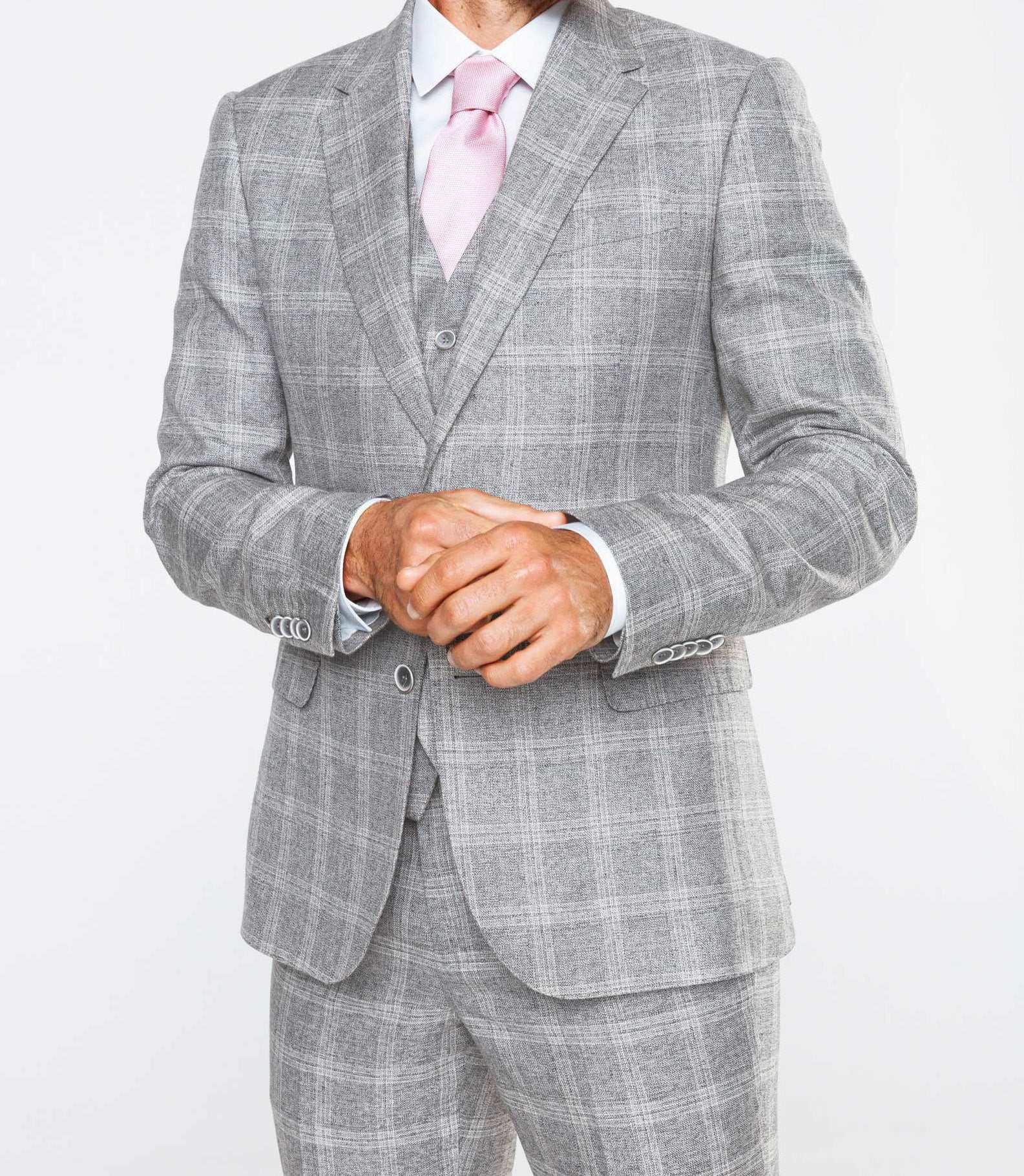 Veste carreaux-fenêtre gris - Image 3