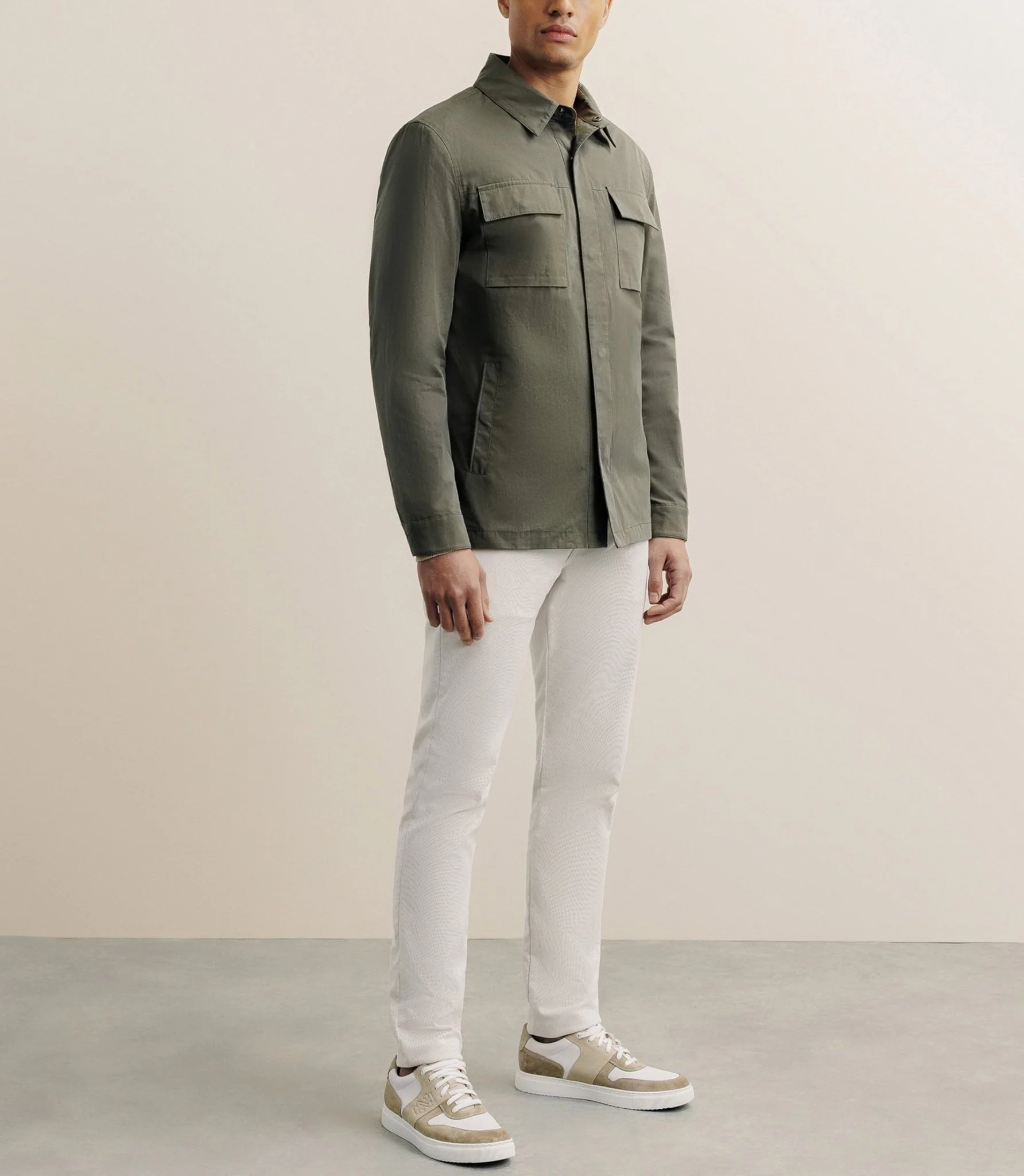 Veste casual 100% coton kaki - Image 3