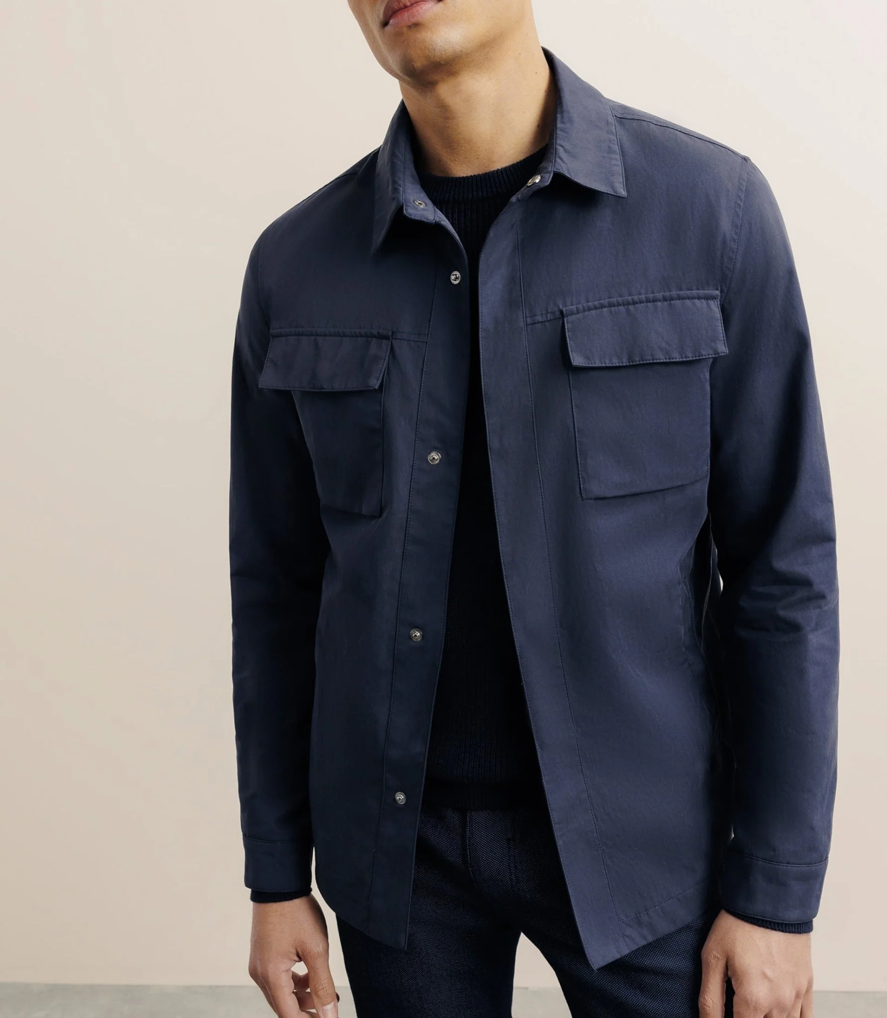 Veste casual 100% coton marine