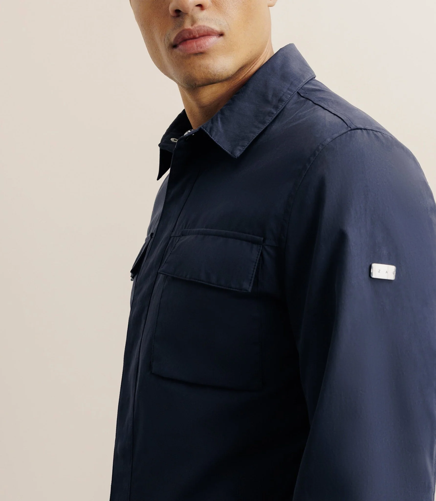 Veste casual 100% coton marine - Image 2