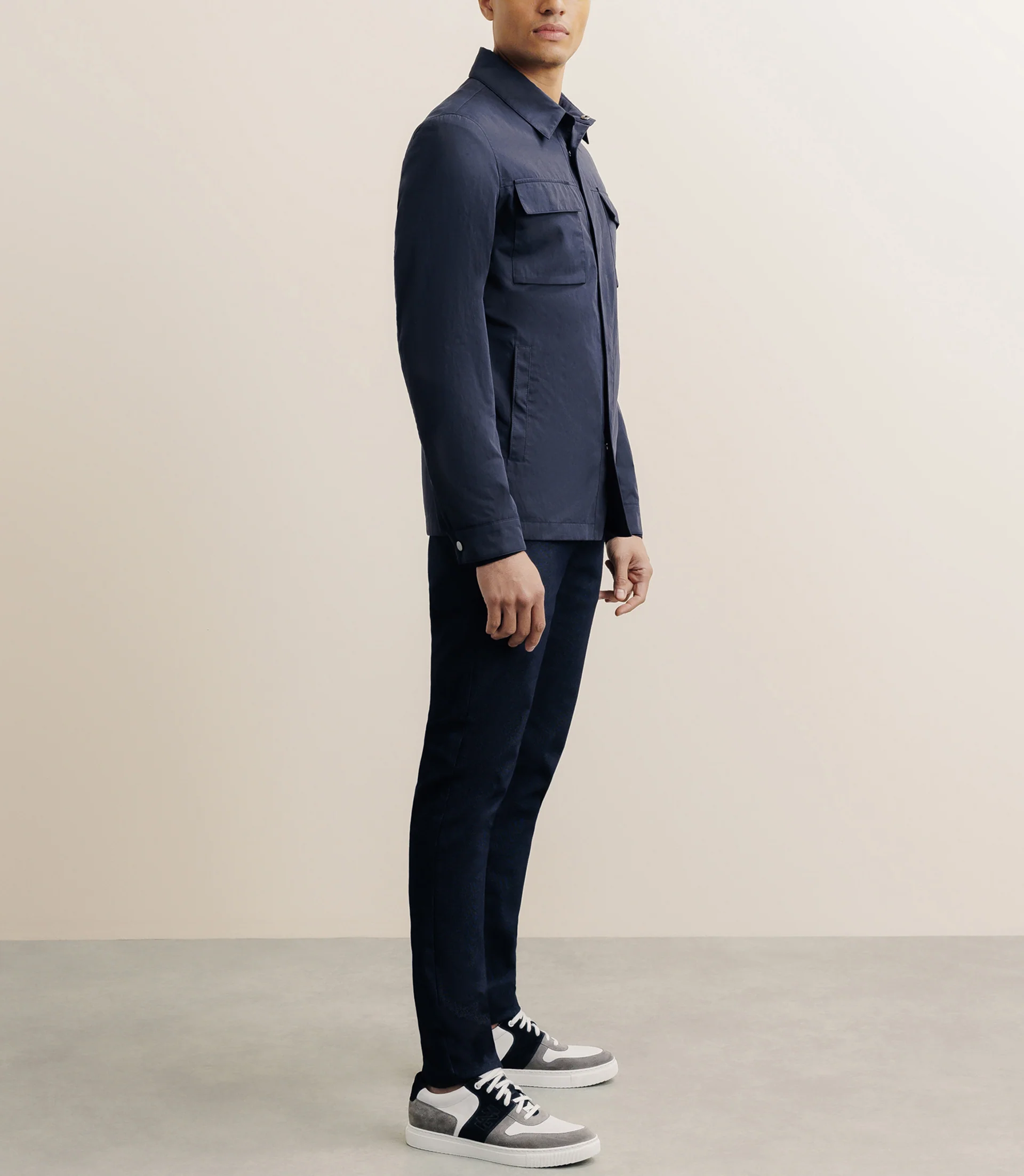 Veste casual 100% coton marine - Image 3