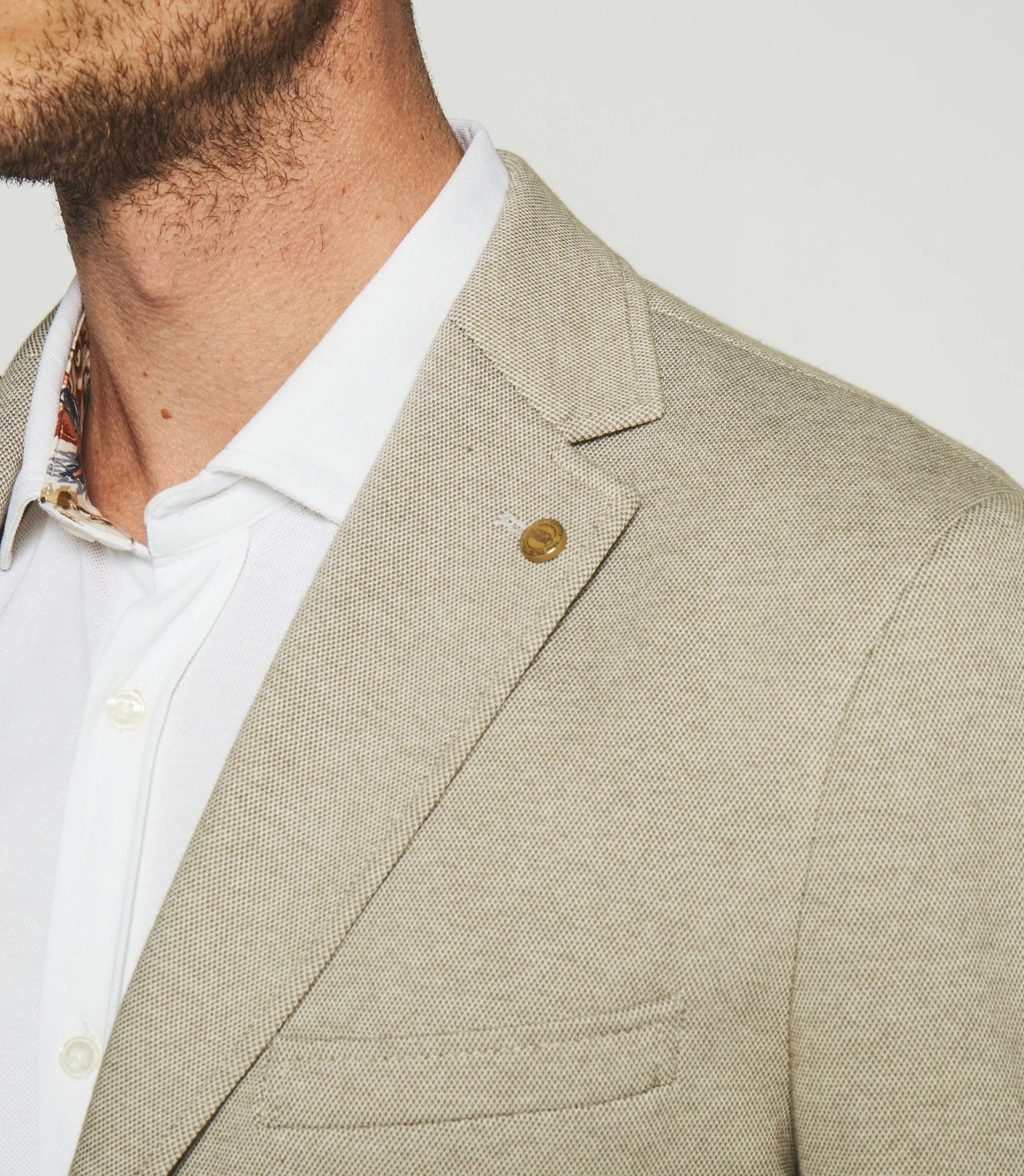Veste casual 2 boutons beige AERIEN - Image 3