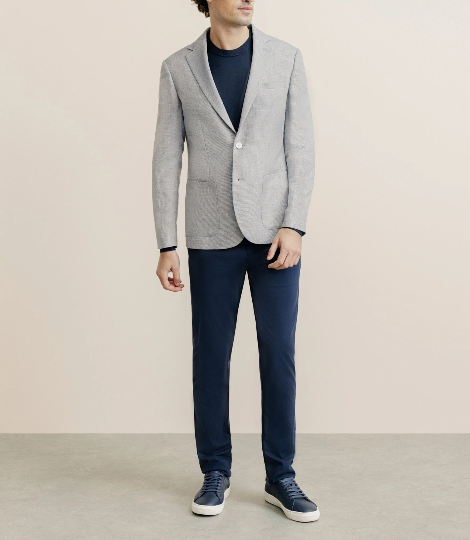 Veste casual à coudières bleue ciel - Image 2