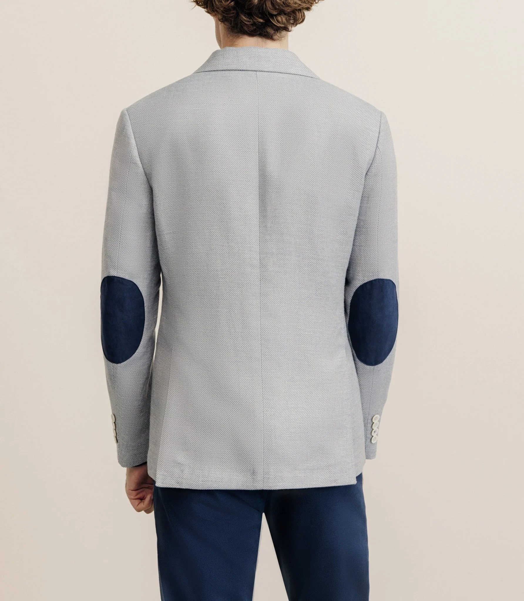 Veste casual à coudières bleue ciel - Image 3