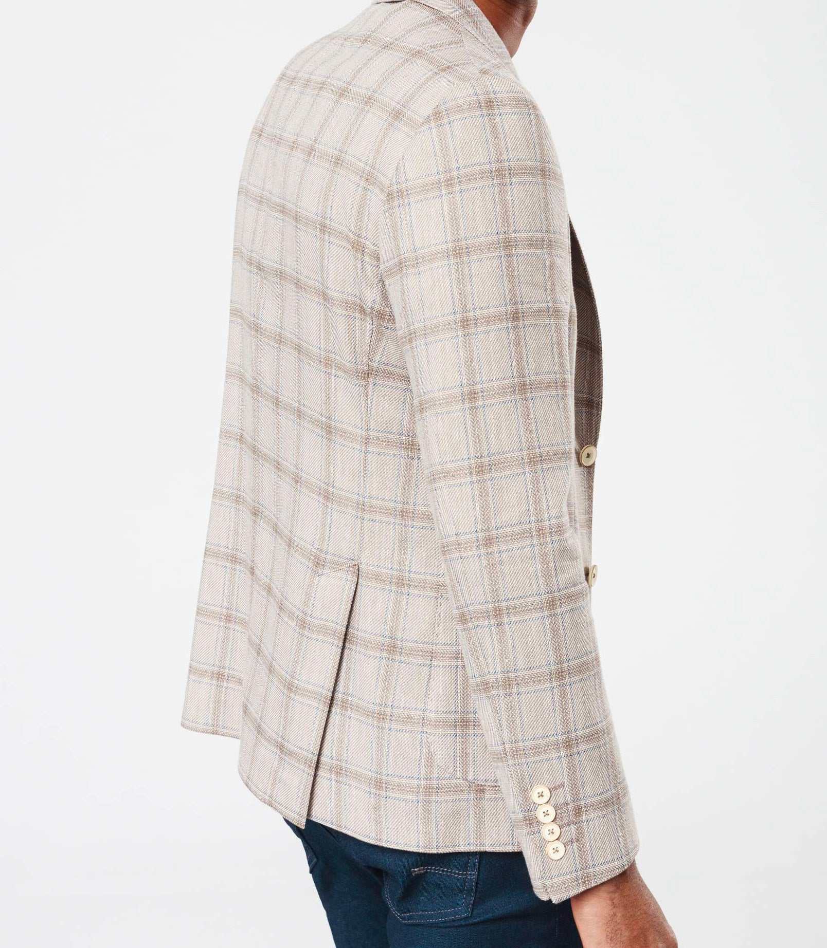 Veste casual carreaux beige - Image 2
