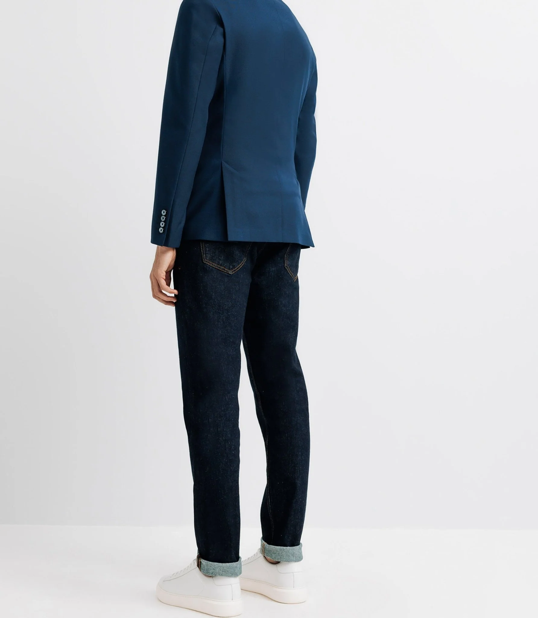 Veste casual armurée effet nid d'abeille marine - Image 3