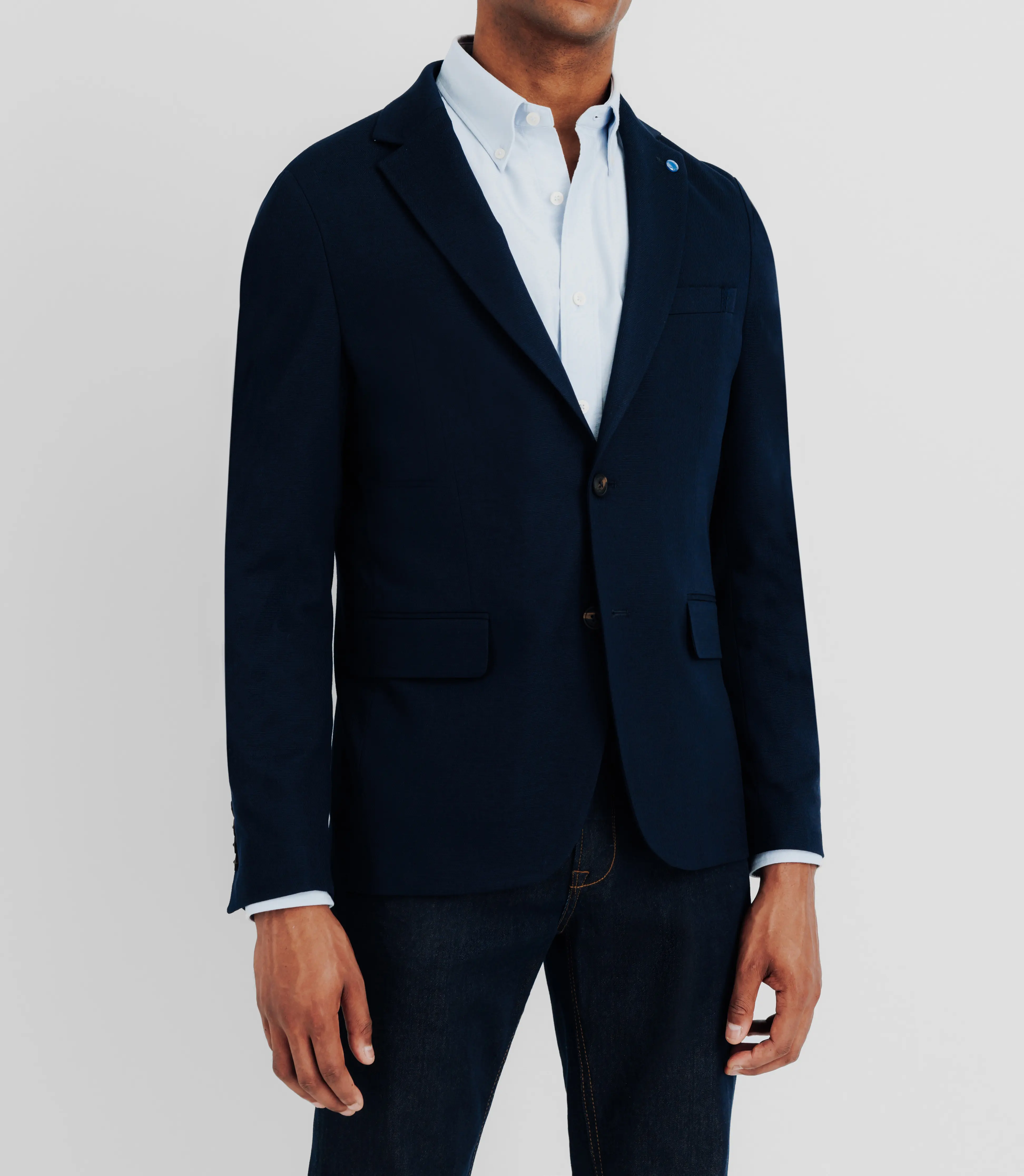 Veste casual 2 boutons marine - Image 3