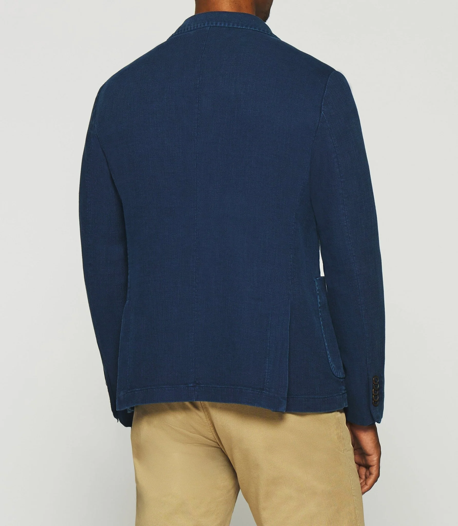 Veste en coton armuré bleu indigo ANDREAS - Image 3