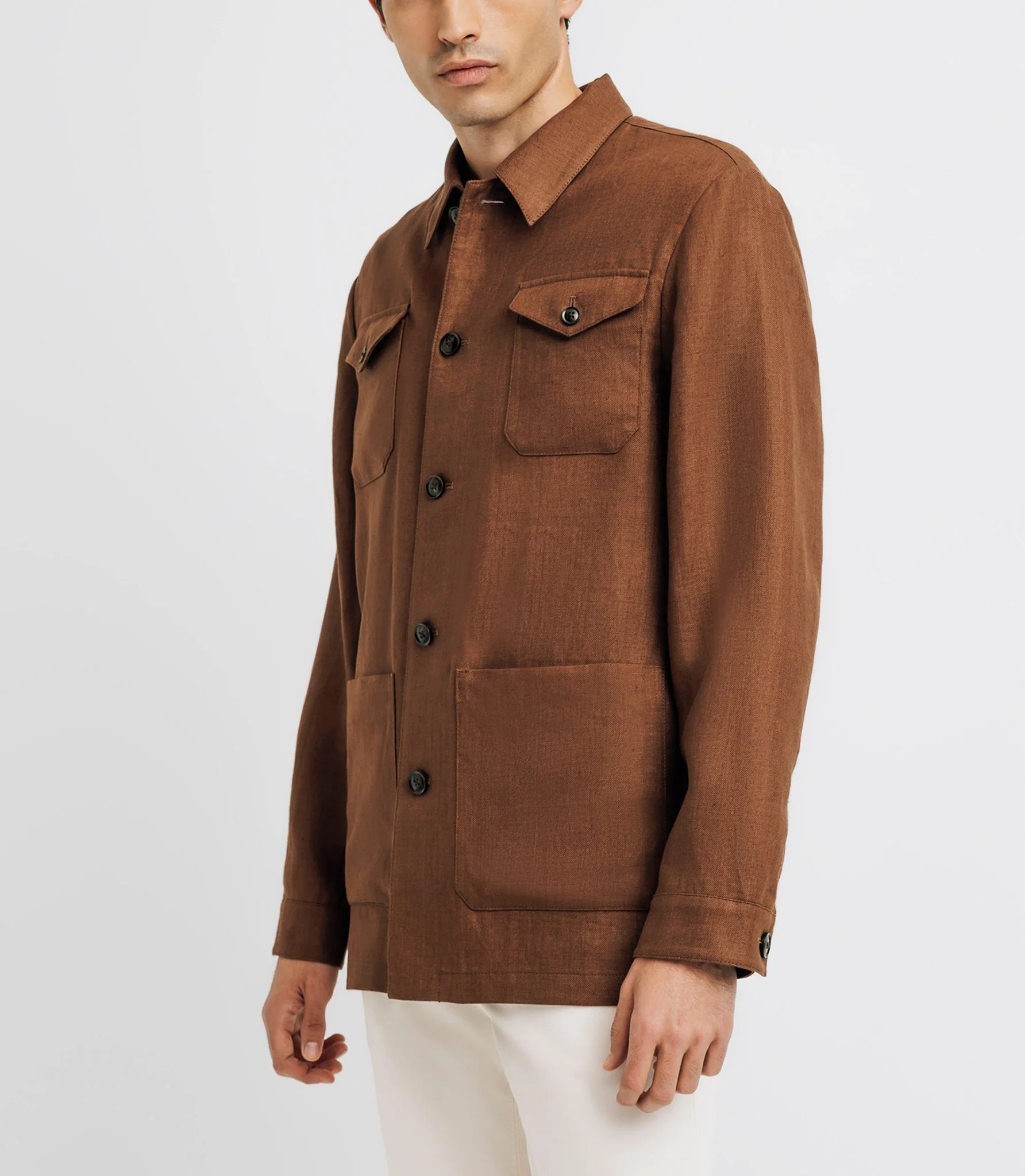 Veste casual 100% lin truffe - Image 2