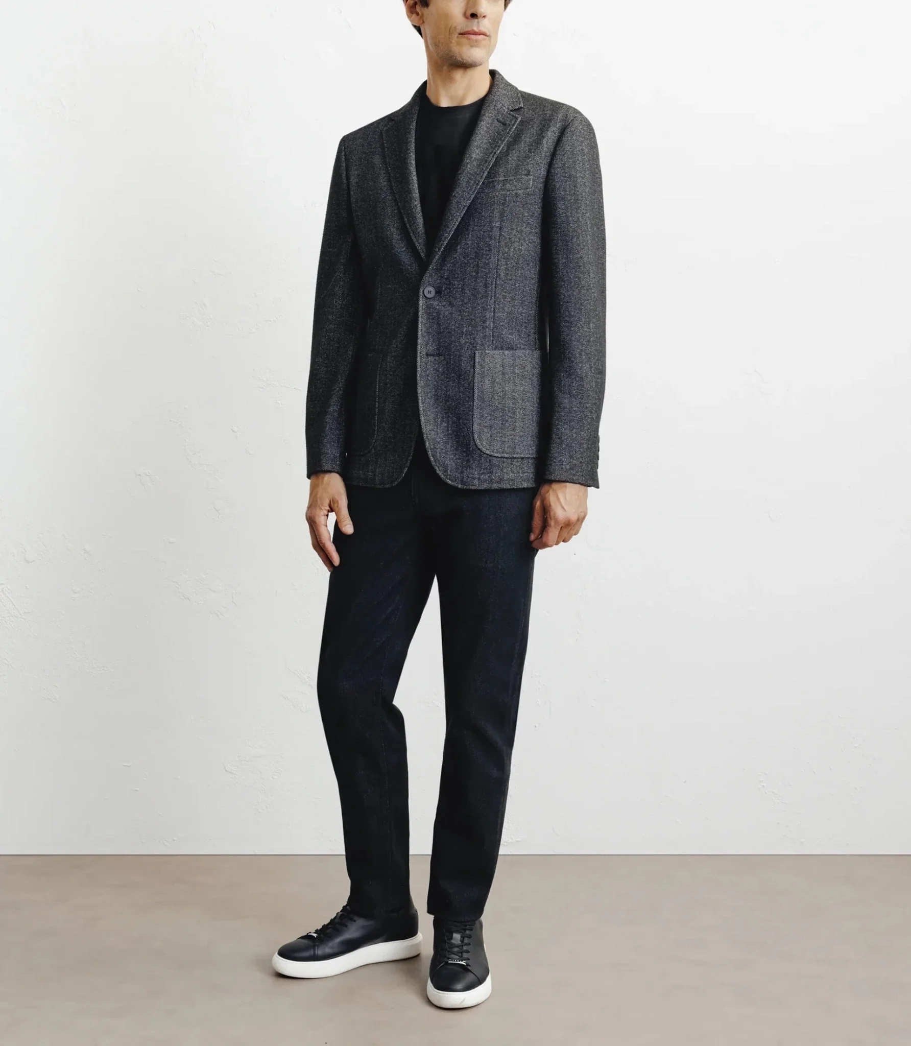 Veste en maille chevron anthracite - Image 3
