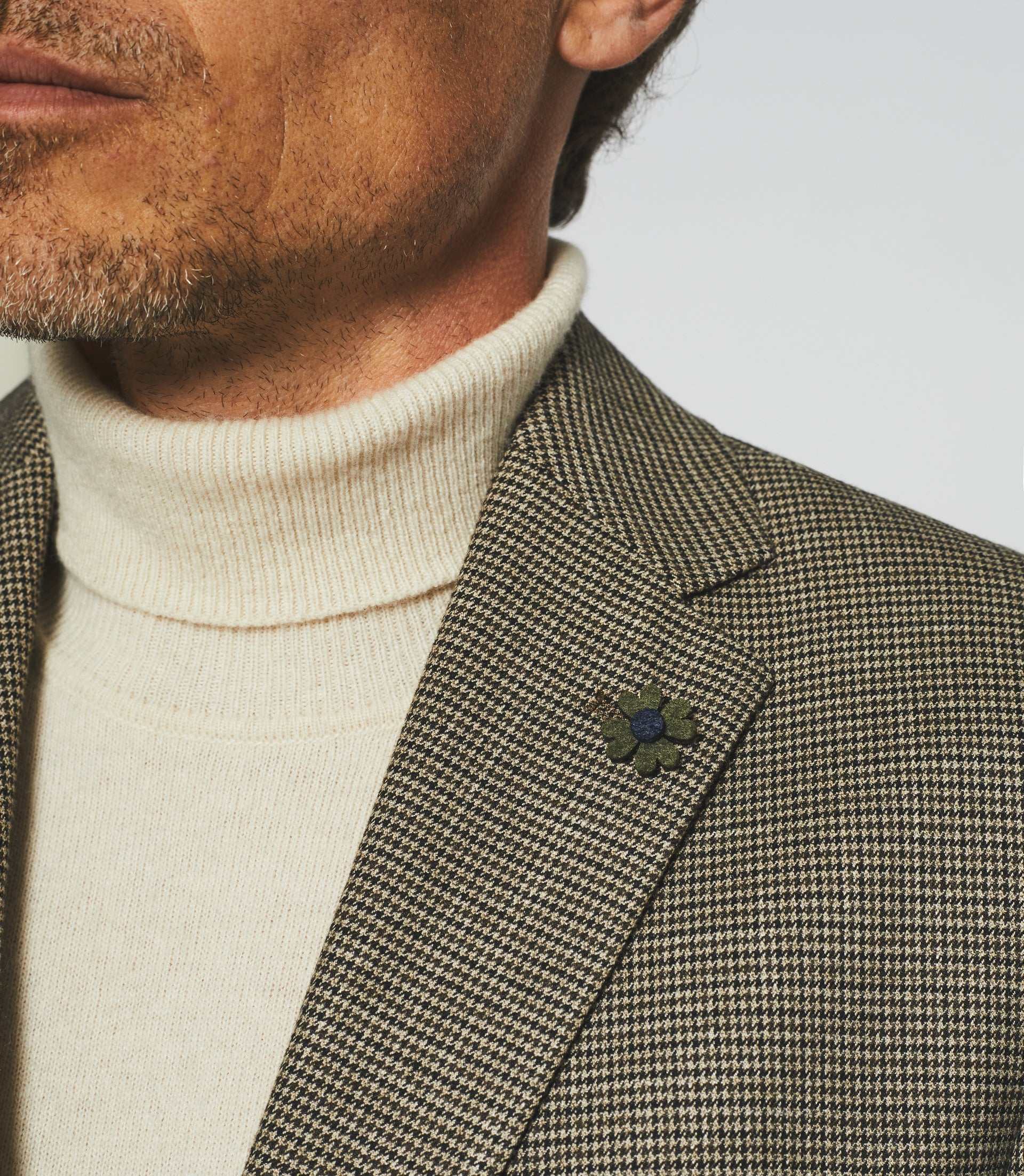 Veste motif pied de puce marron DANDY - Image 3