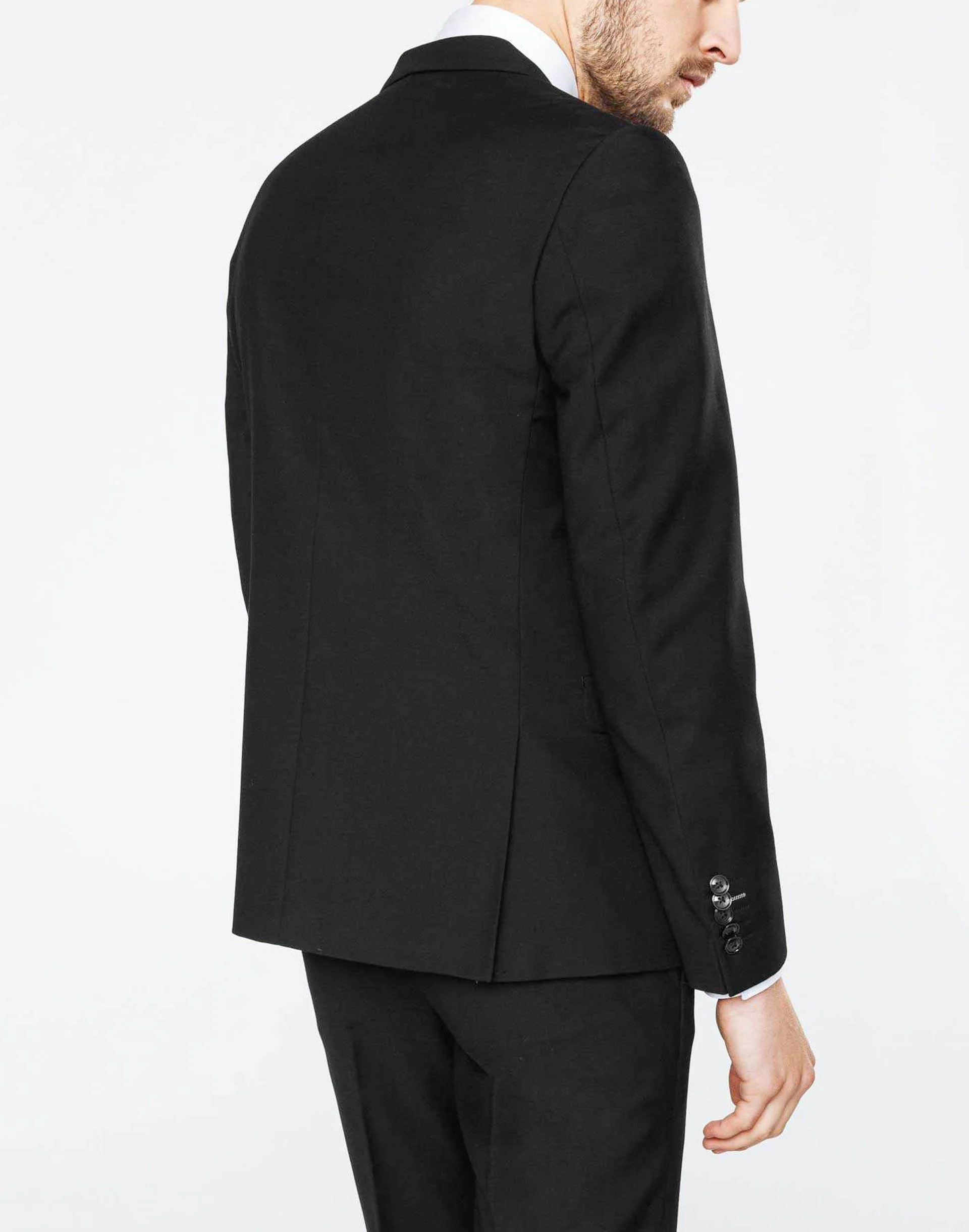 Veste revers cranté noir - Image 3