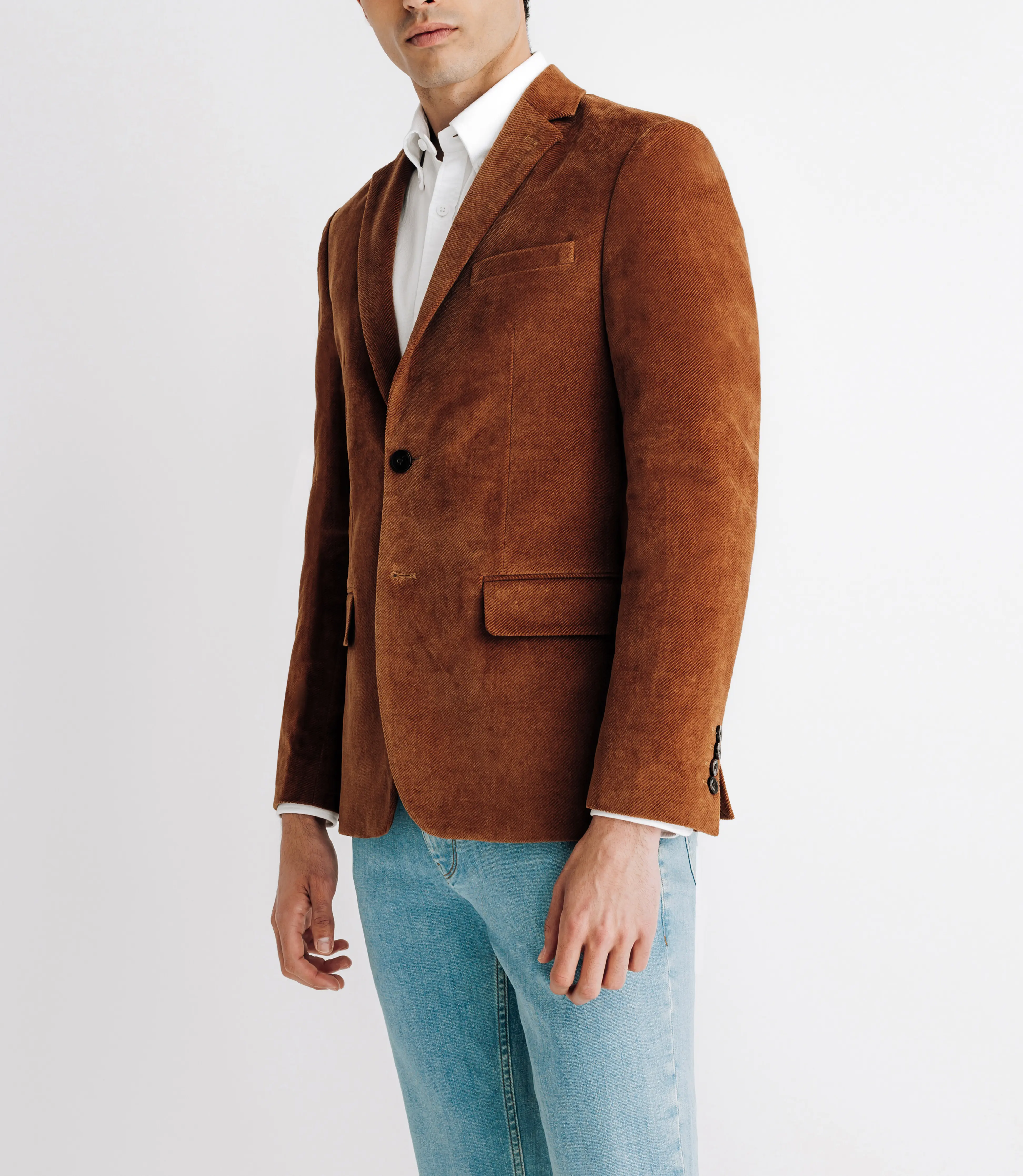 Veste en velours fantaisie camel