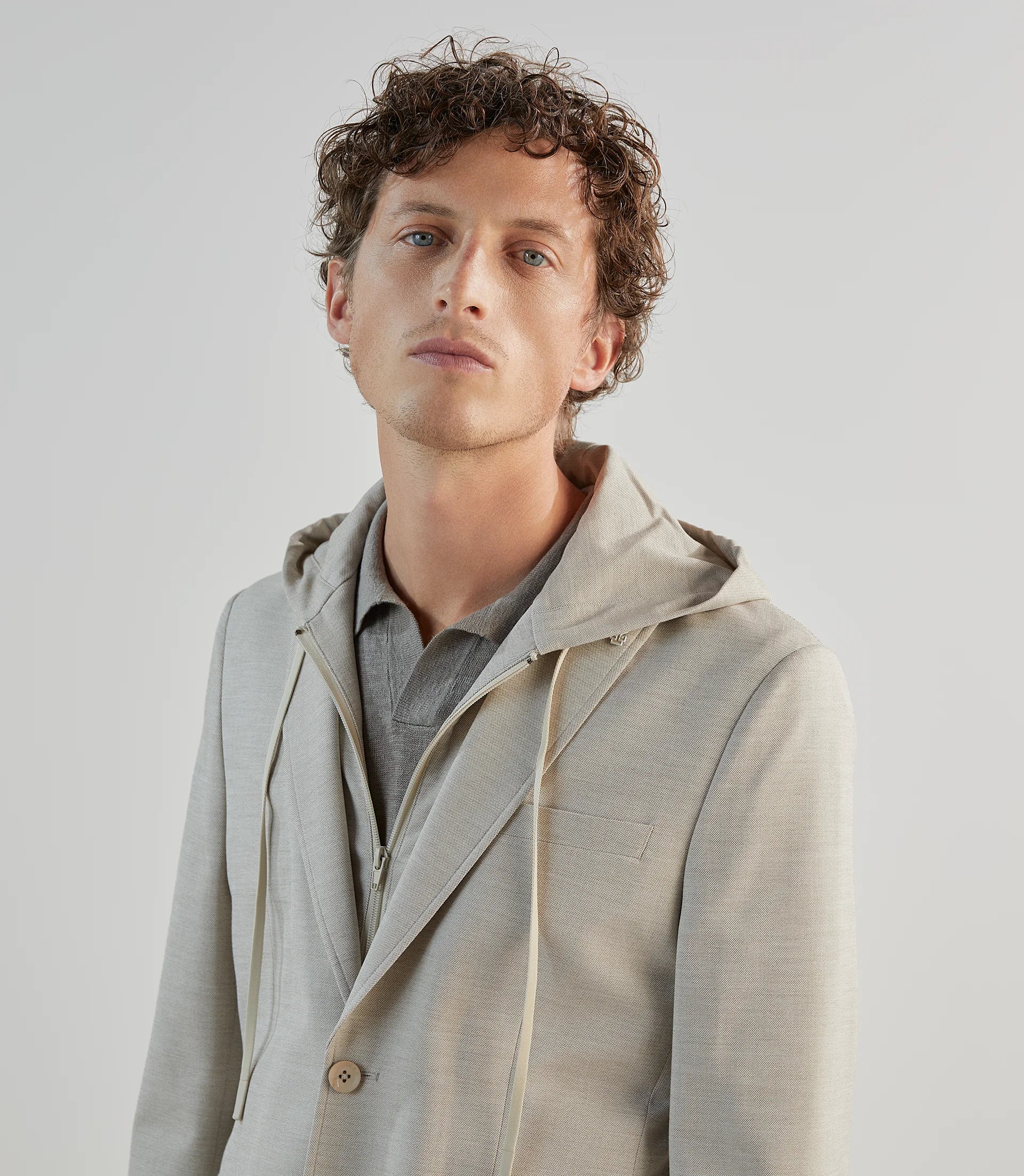 Veste ville avec parementure beige - Image 3