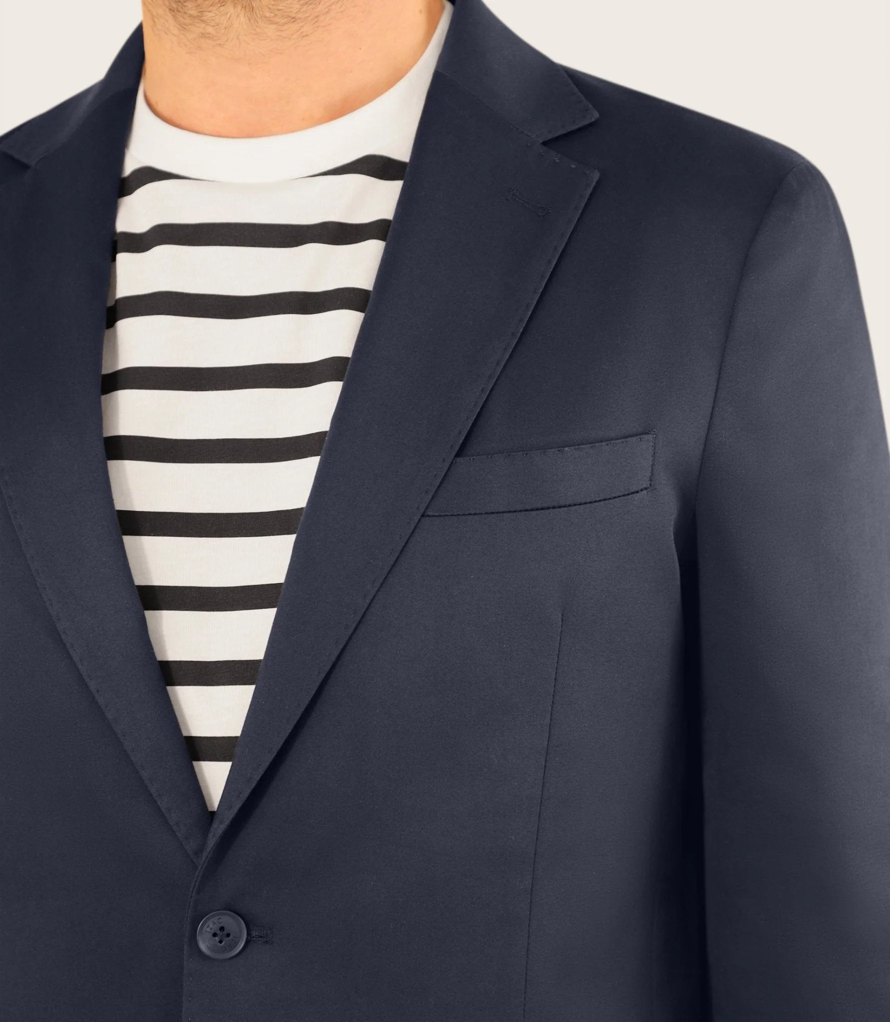Veste ville en satin de coton marine - Image 2