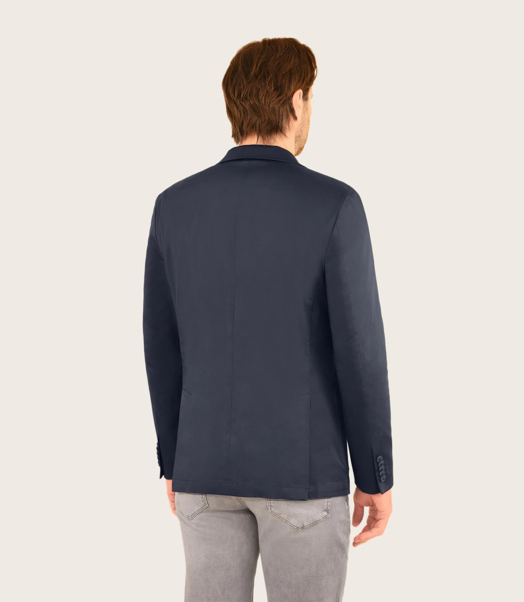 Veste ville en satin de coton marine - Image 3