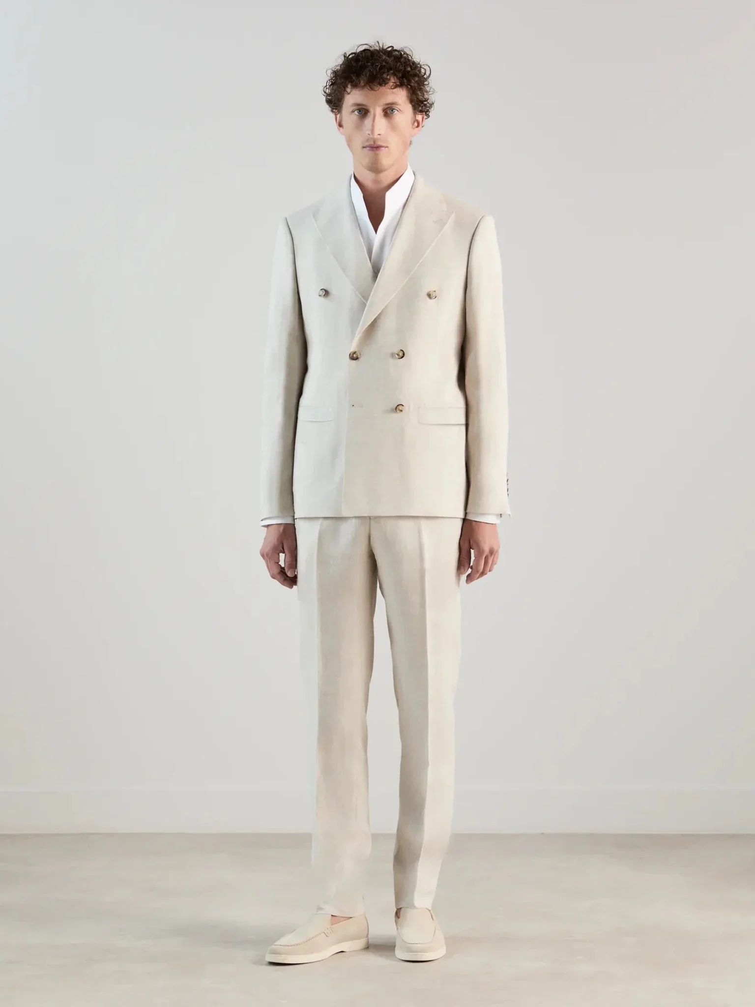 Veste ville croisée 100% lin beige - Image 3