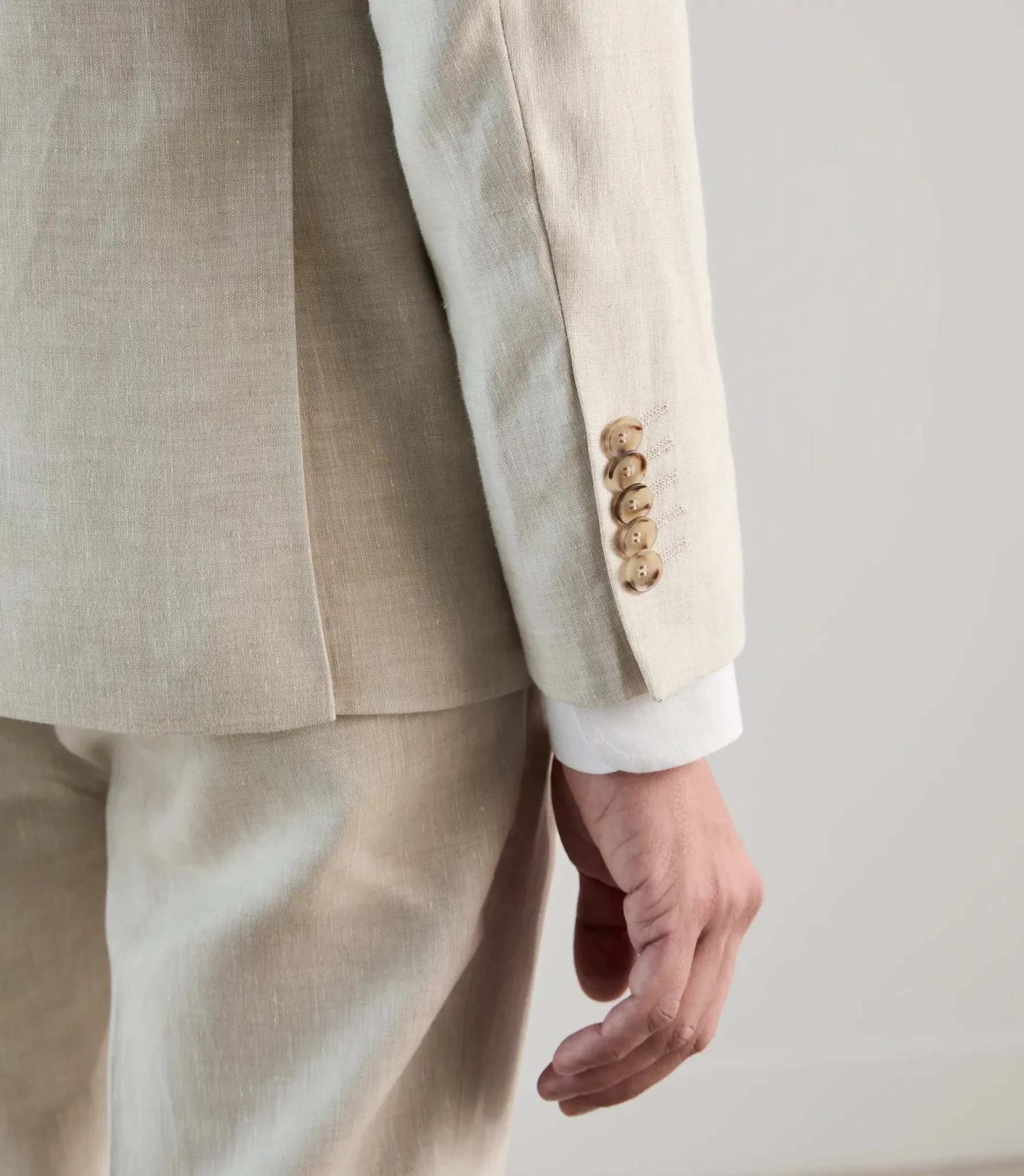 Veste ville croisée 100% lin beige - Image 4