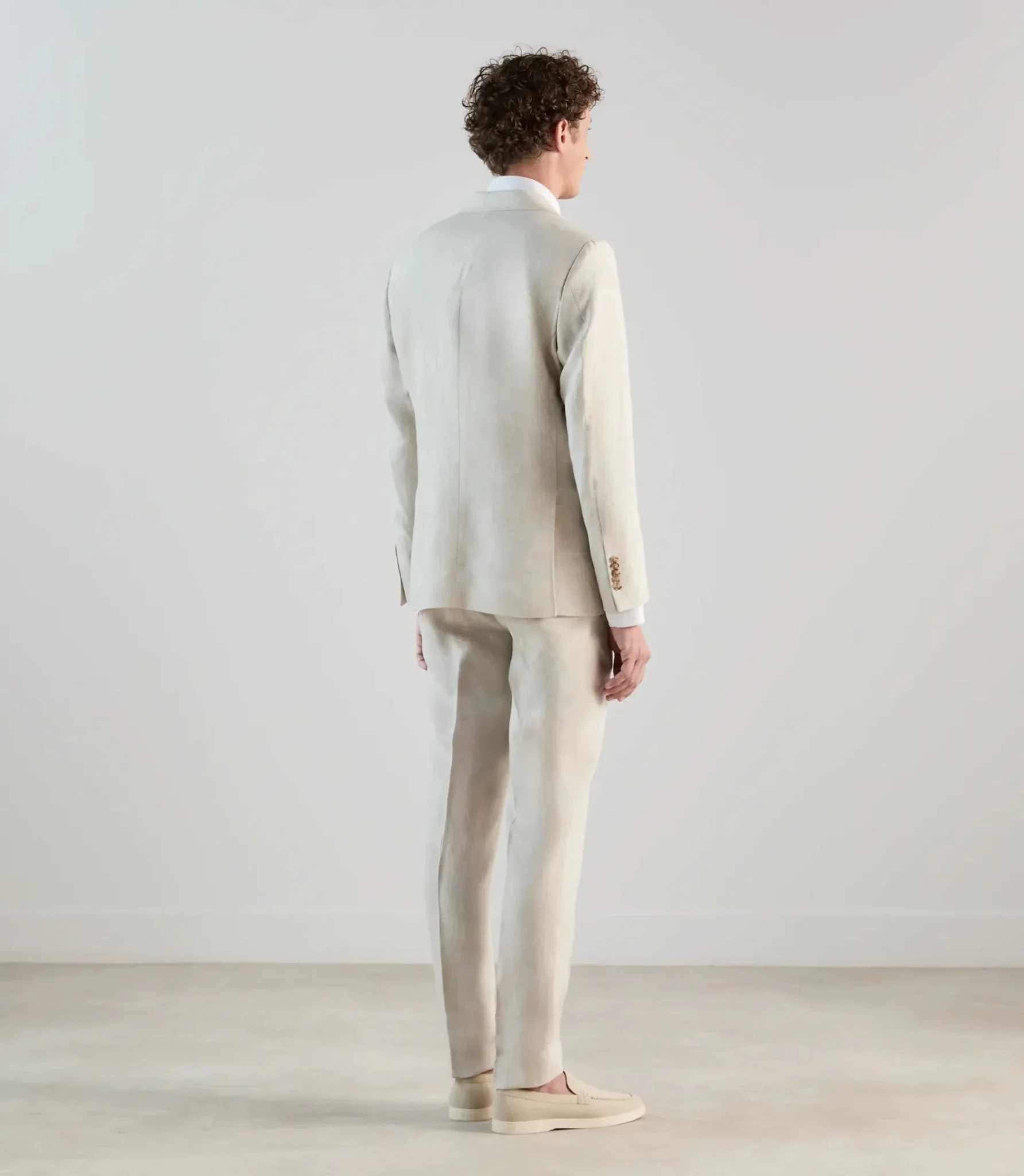 Veste ville croisée 100% lin beige - Image 5