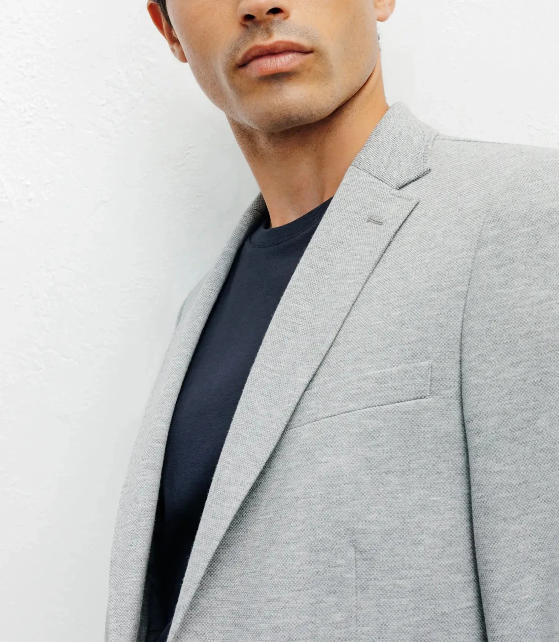 Veste ville en maille 2 boutons gris - Image 2