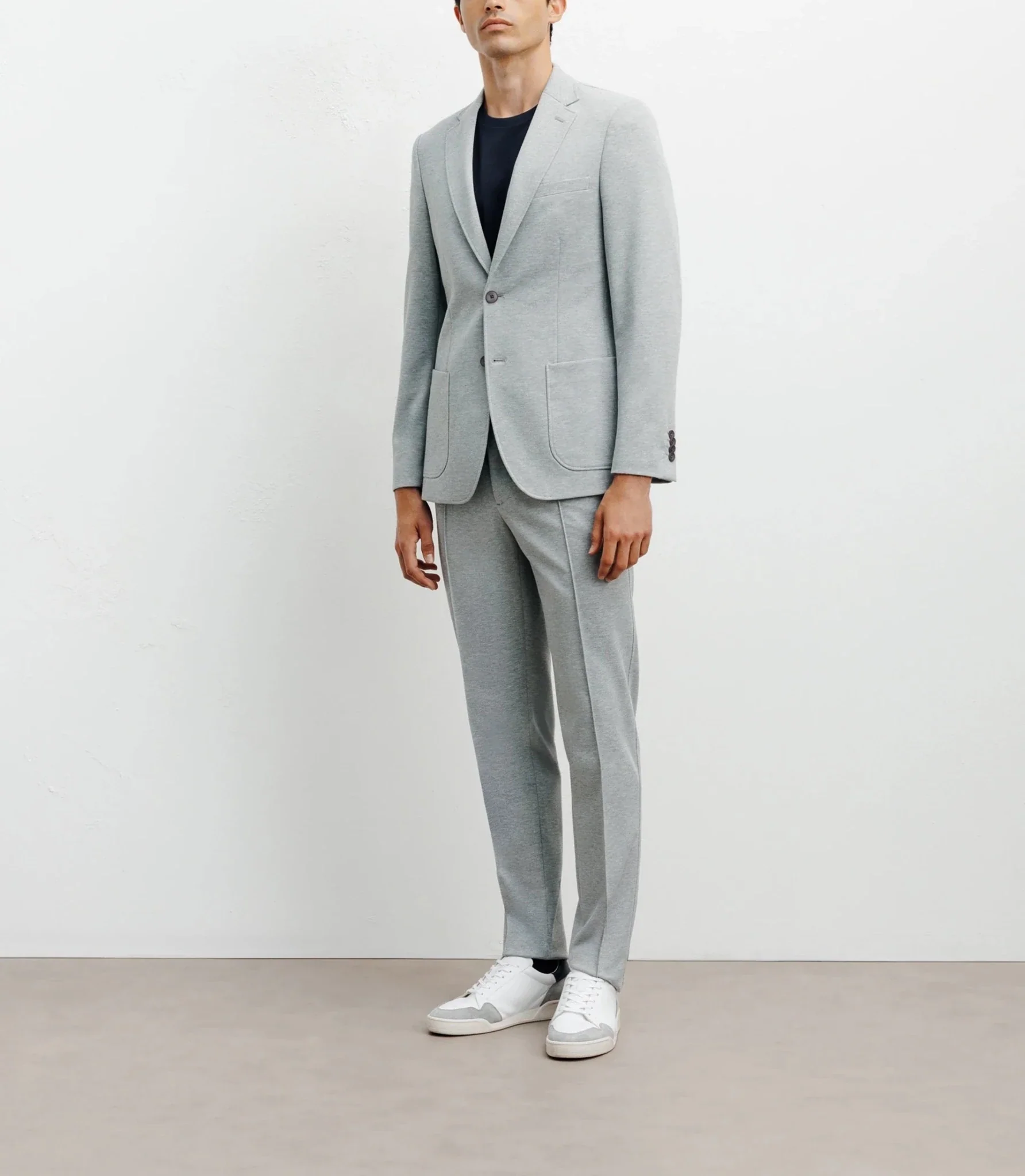 Veste ville en maille 2 boutons gris - Image 3