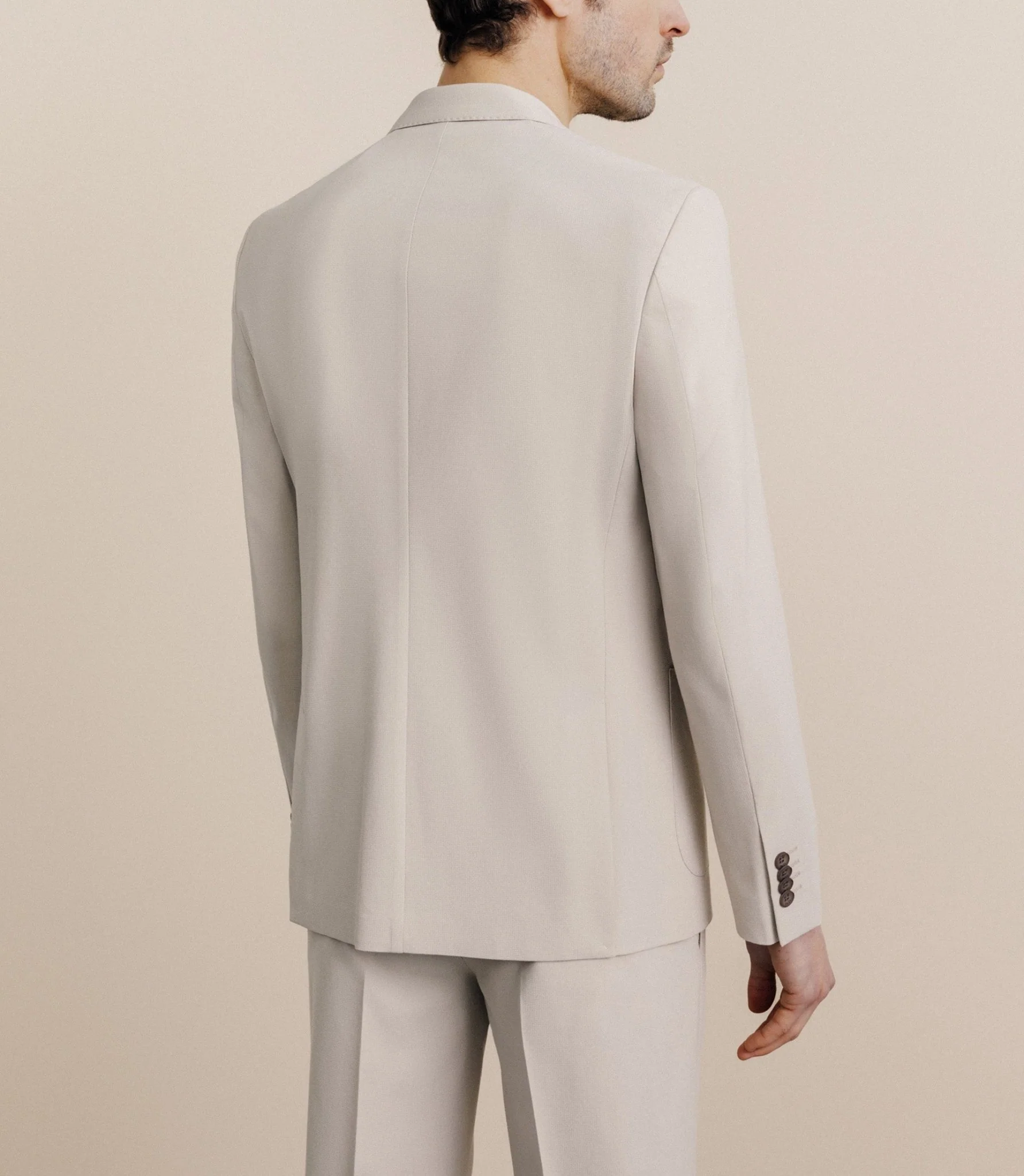 Veste en tissu armuré mastic - Image 4