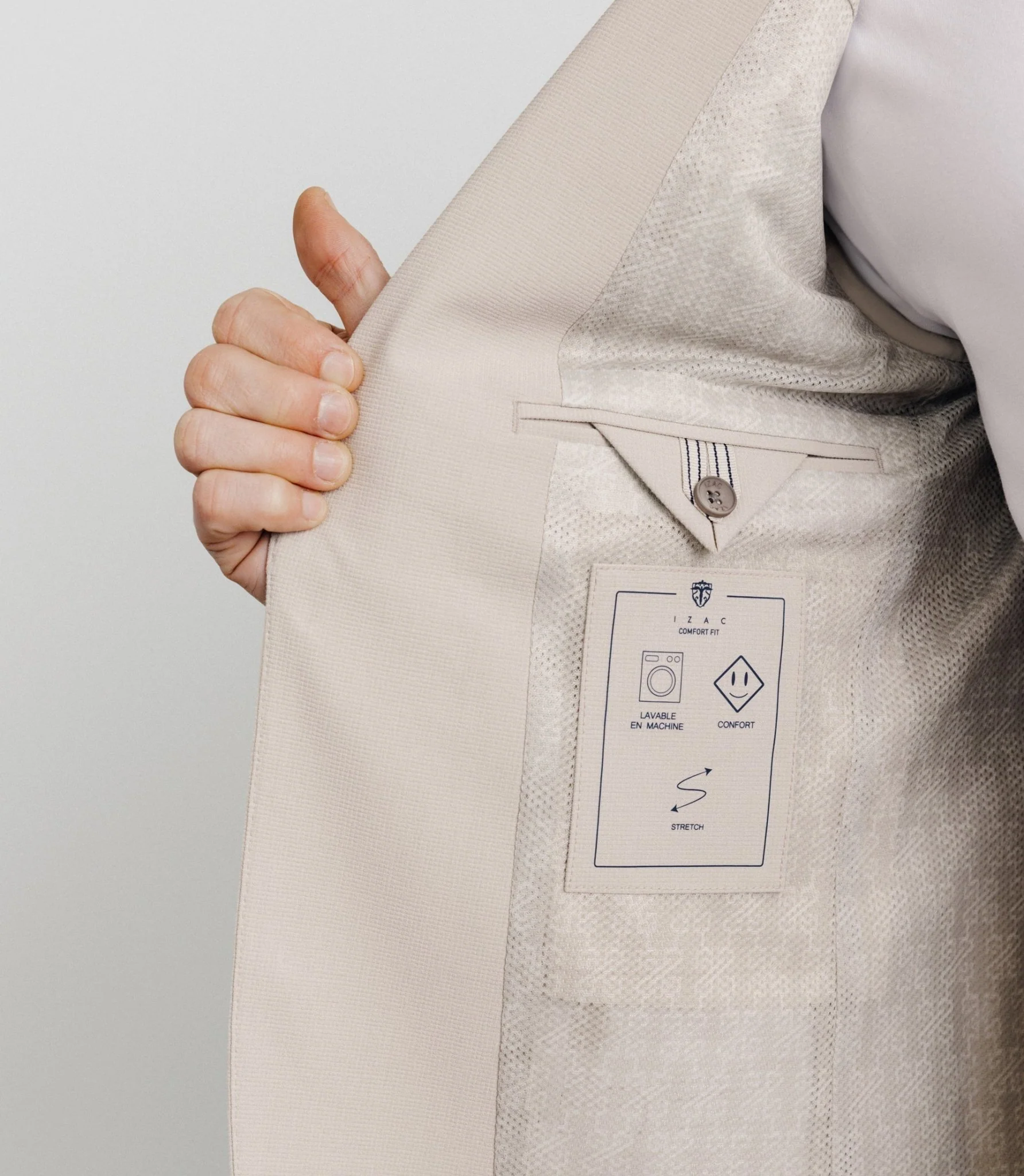 Veste en tissu armuré mastic - Image 5