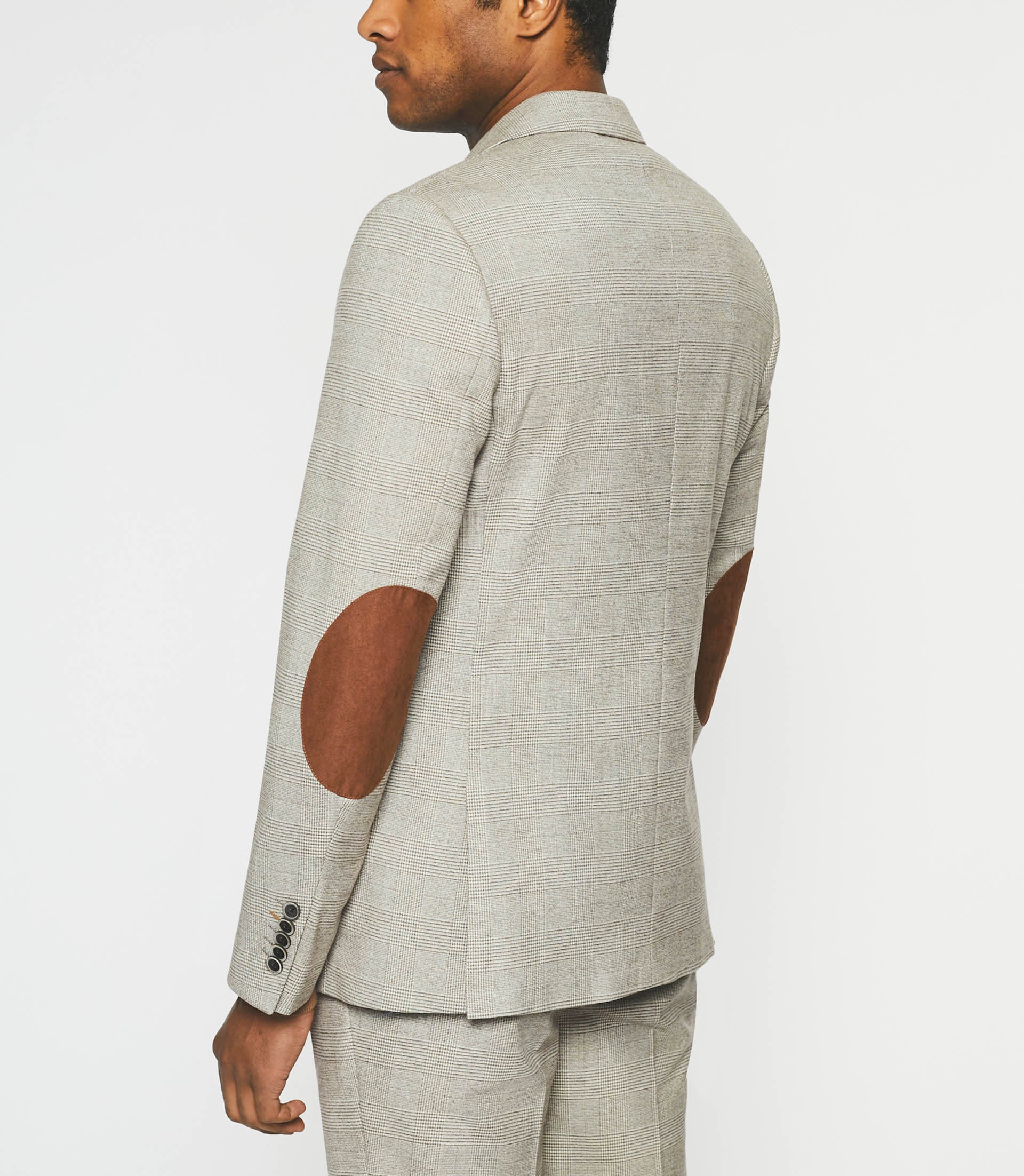 Veste à carreaux esprit Prince de Galles beige SWING - Image 4