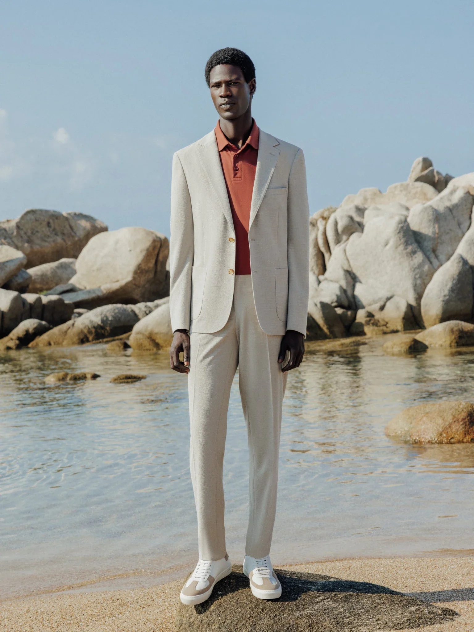 Veste ville seersucker beige