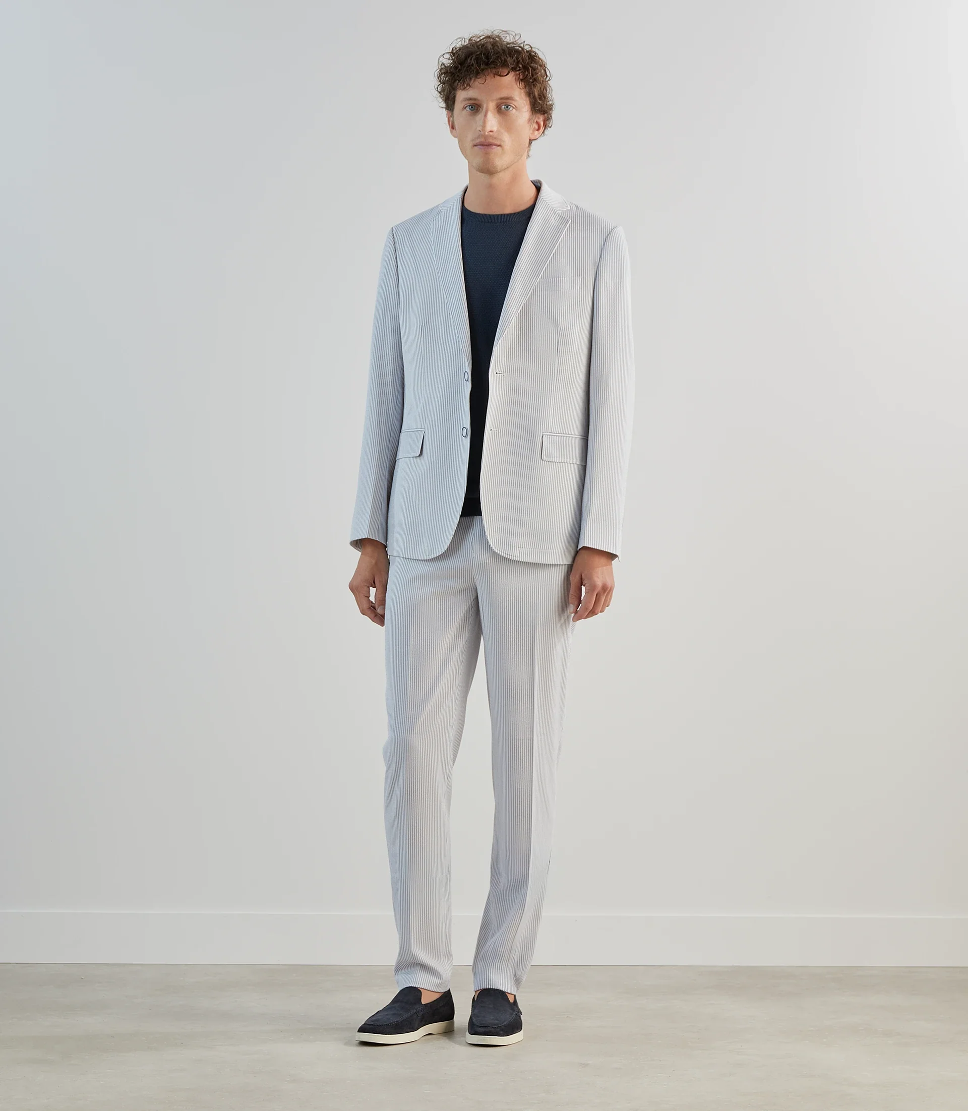 Veste ville seersucker bleu