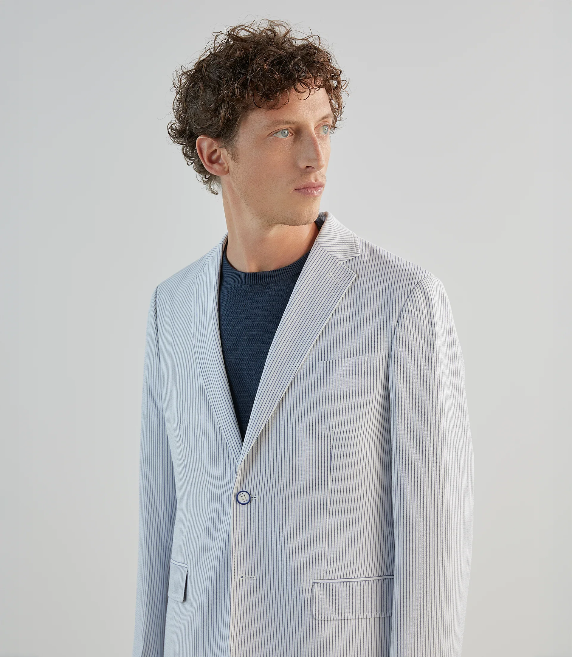 Veste ville seersucker bleu - Image 3