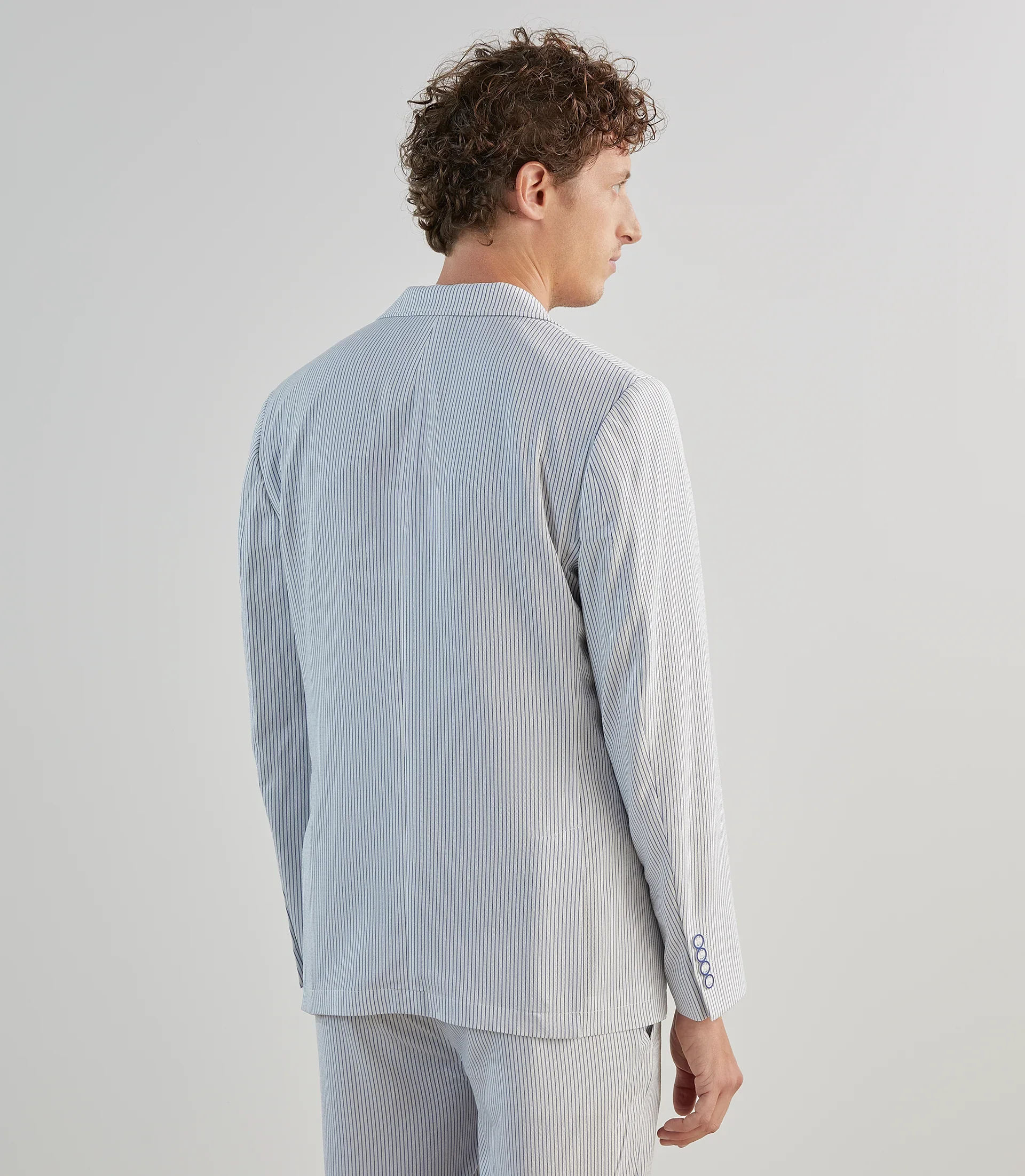 Veste ville seersucker bleu - Image 4