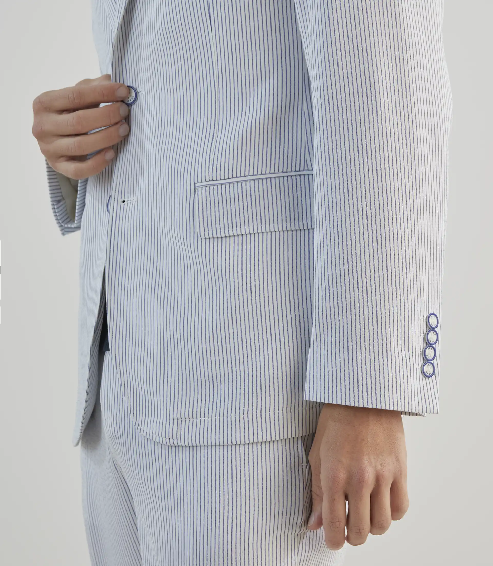 Veste ville seersucker bleu - Image 5