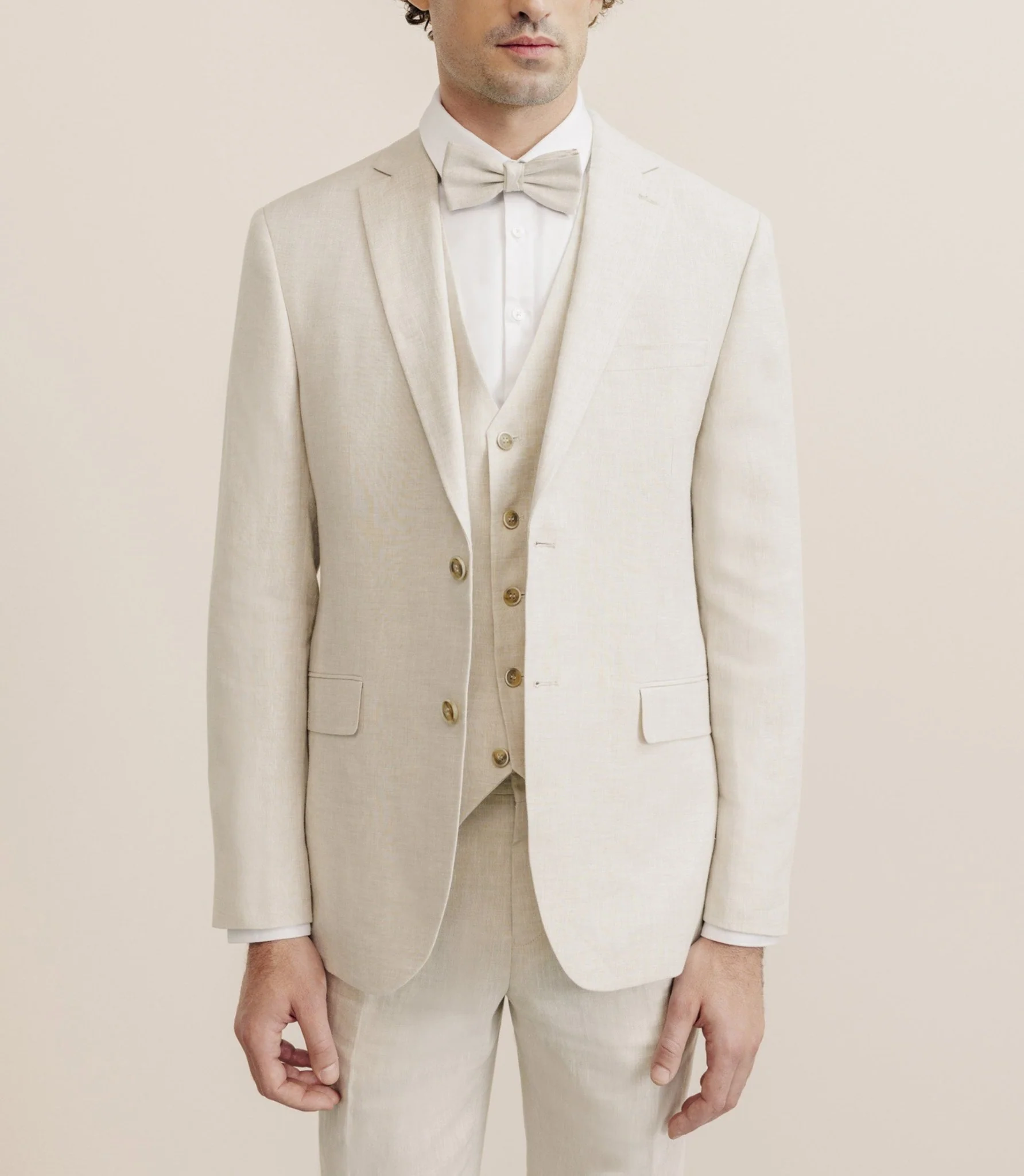 Veste ville 100% lin séparable beige