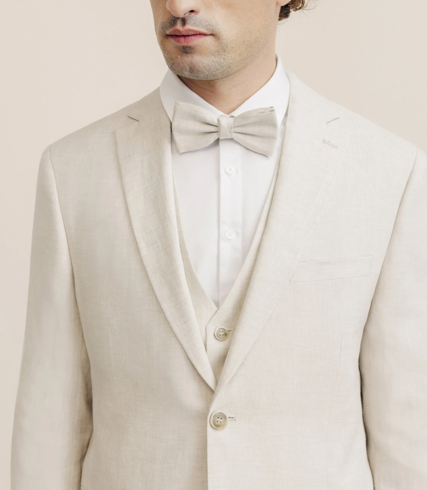 Veste ville 100% lin séparable beige - Image 2