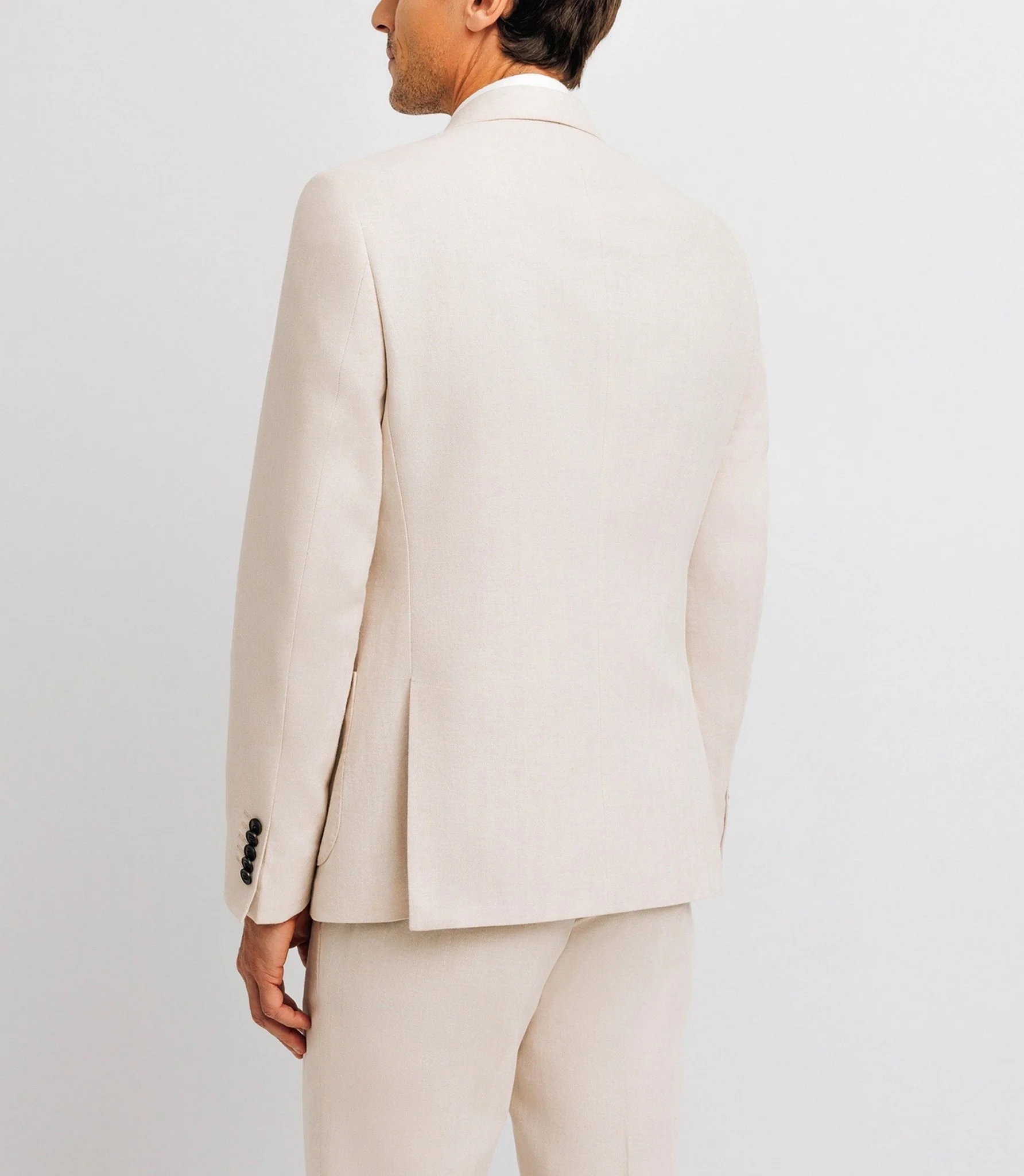 Veste croisée en lin beige - Image 4