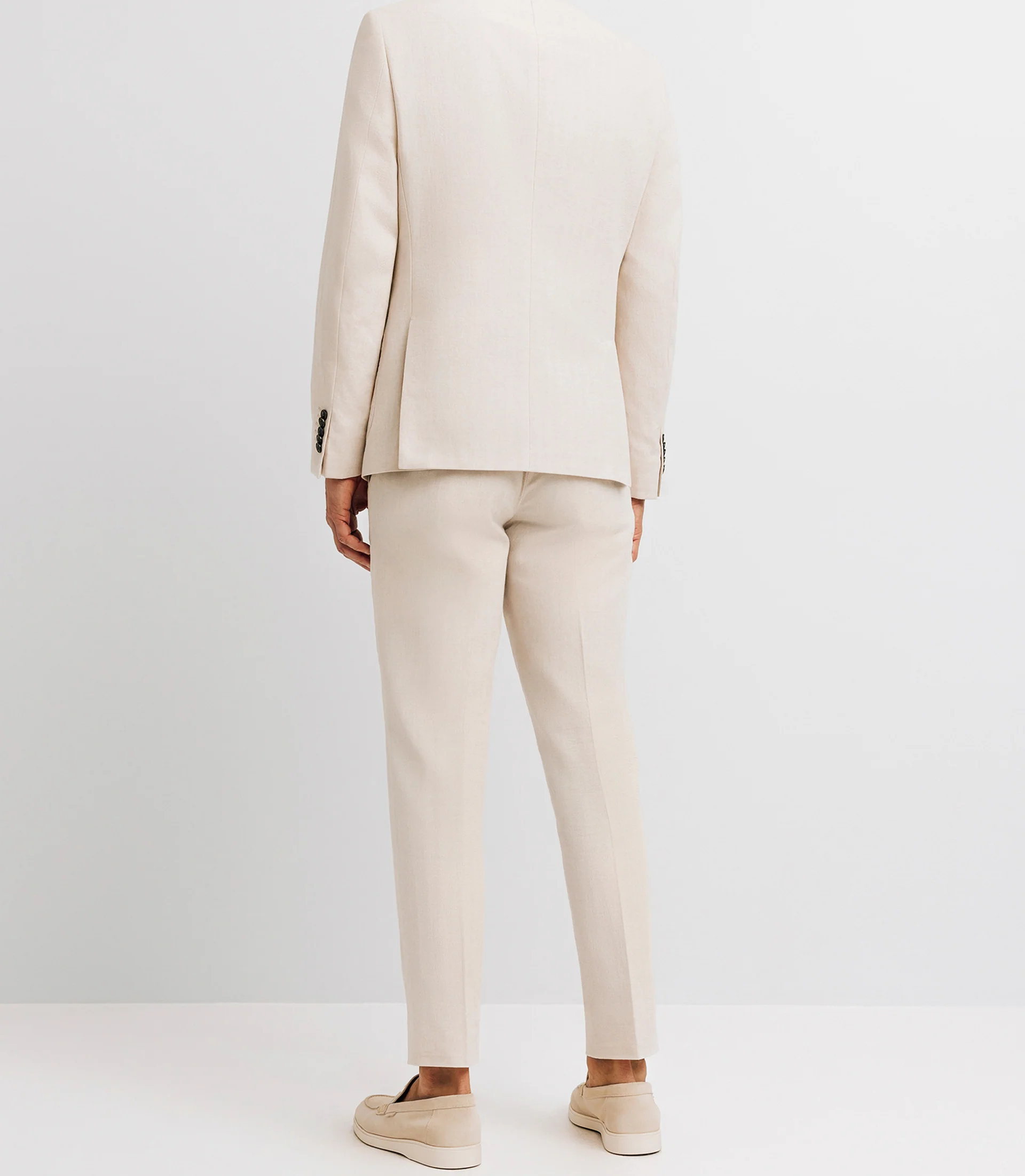 Veste croisée en lin beige - Image 5