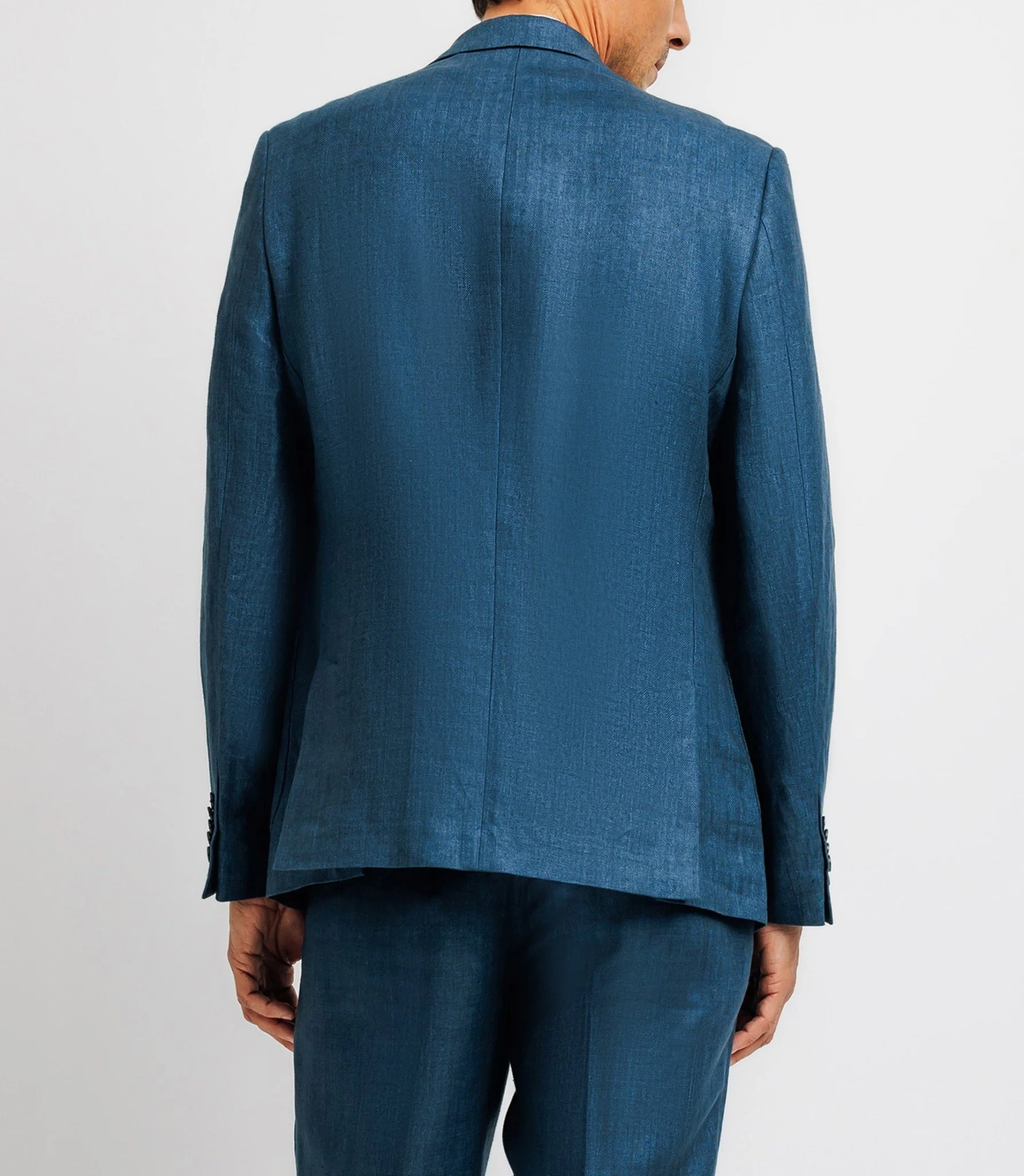 Veste ville séparable en lin bleu indigo - Image 5