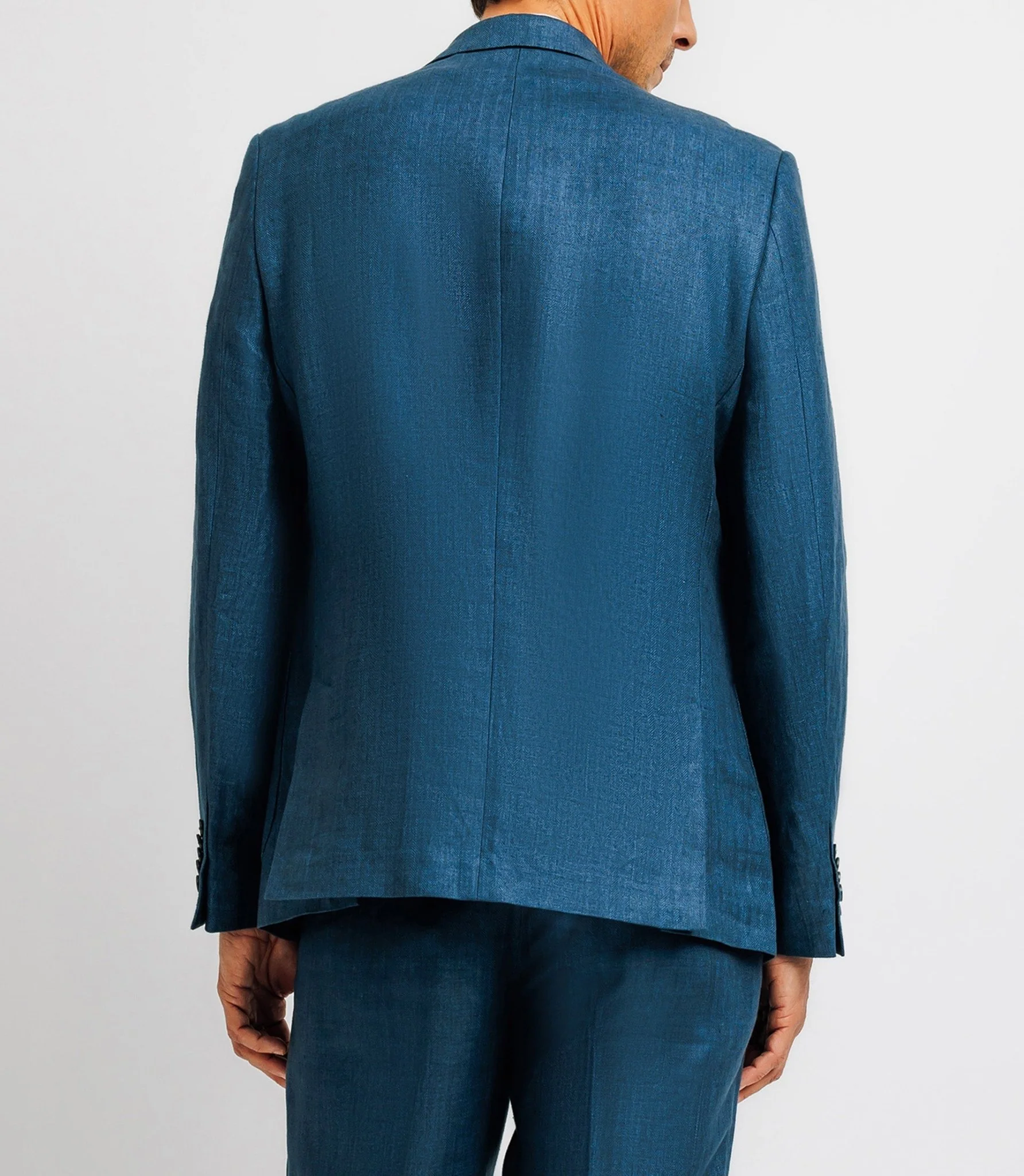Veste ville séparable 100% lin bleu indigo - Image 5