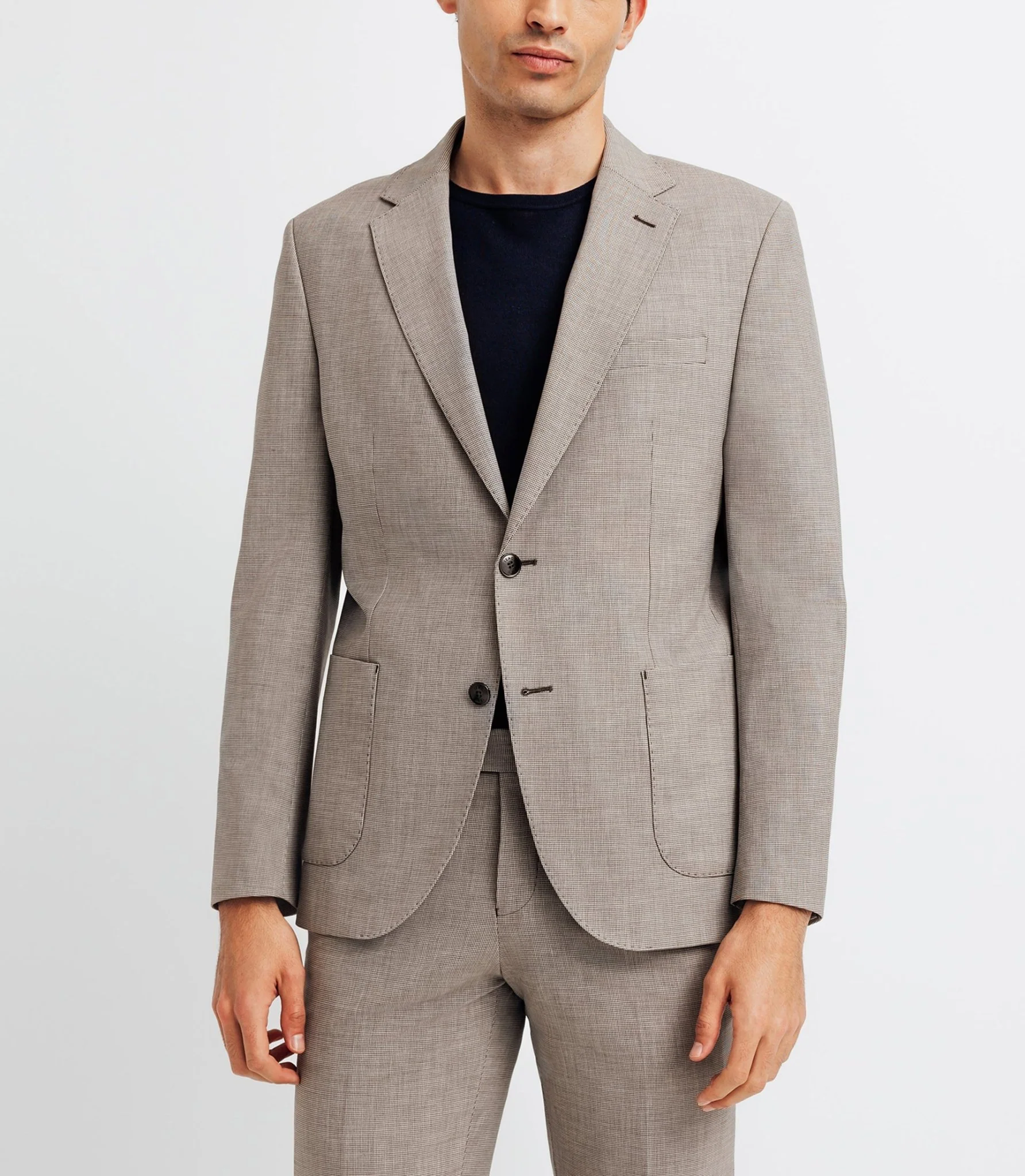 Veste ville motif pied de puce marron - Image 4