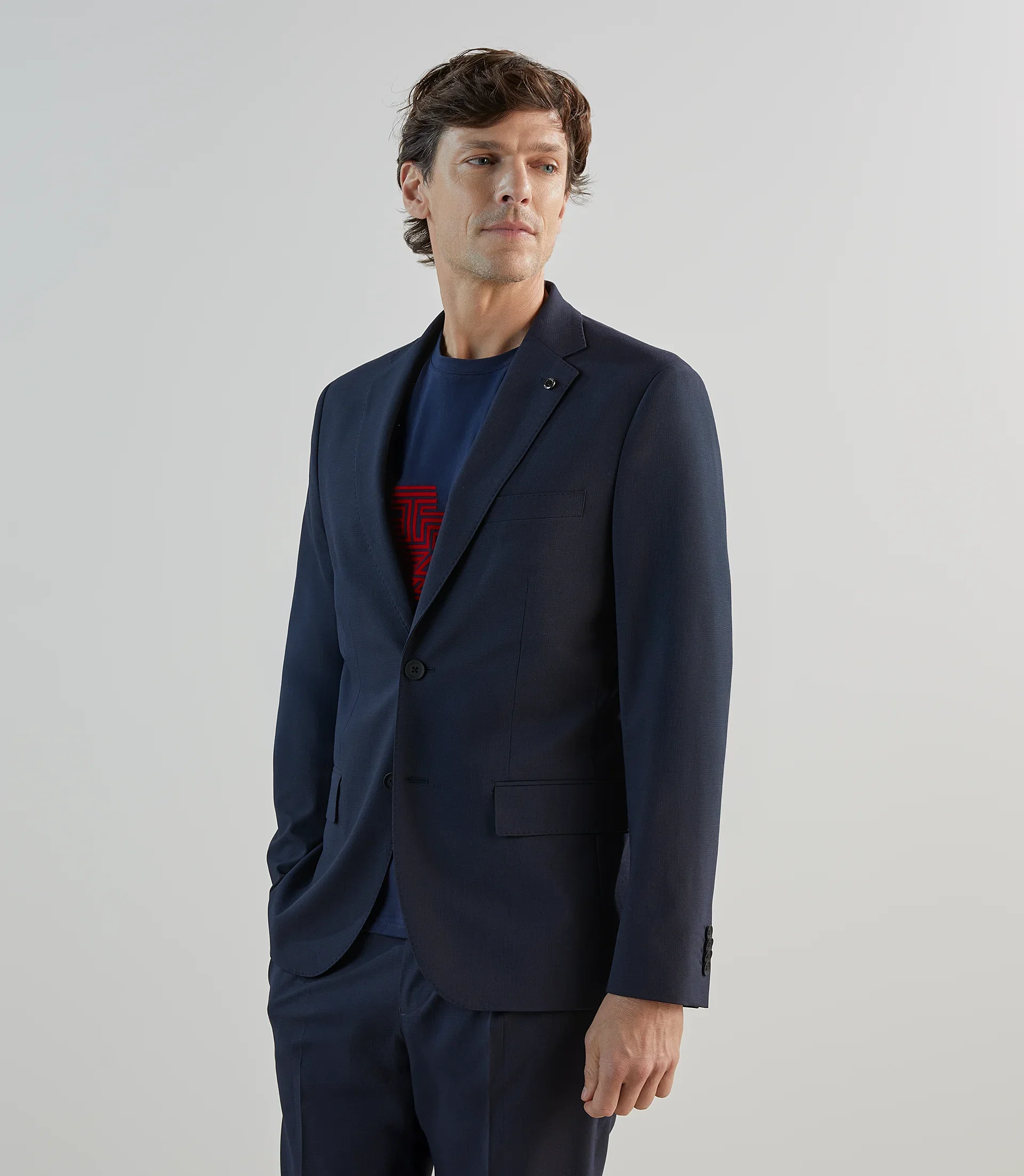 Veste ville tissu armuré marine