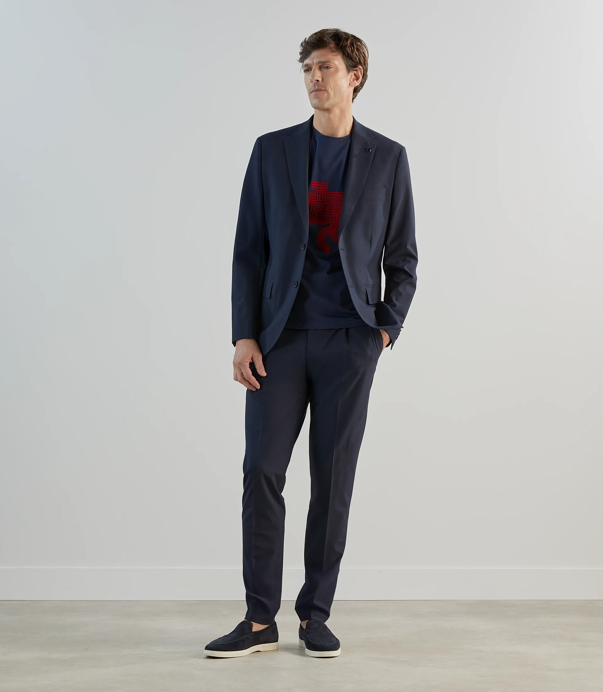 Veste ville tissu armuré marine - Image 3