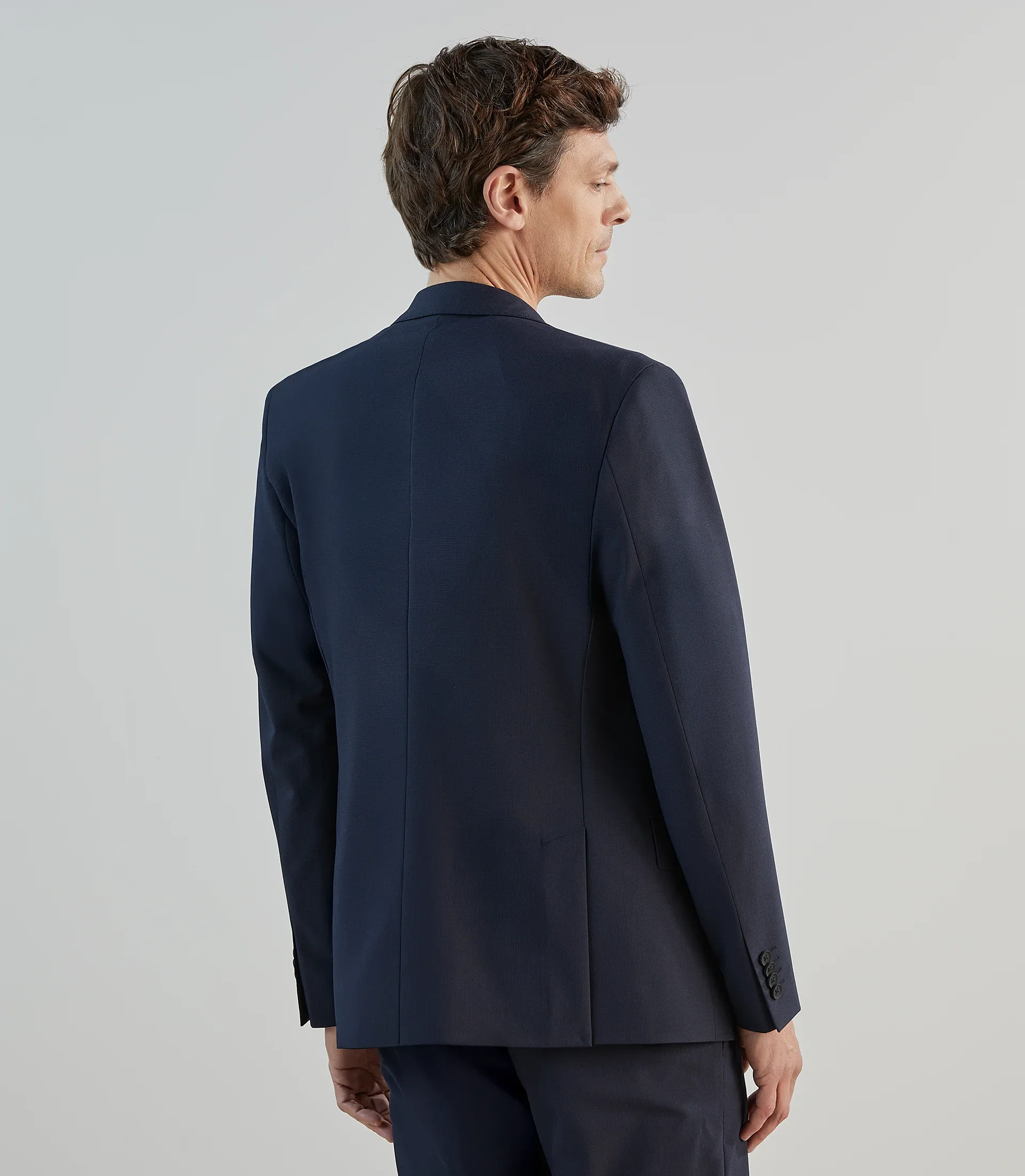 Veste ville tissu armuré marine - Image 4
